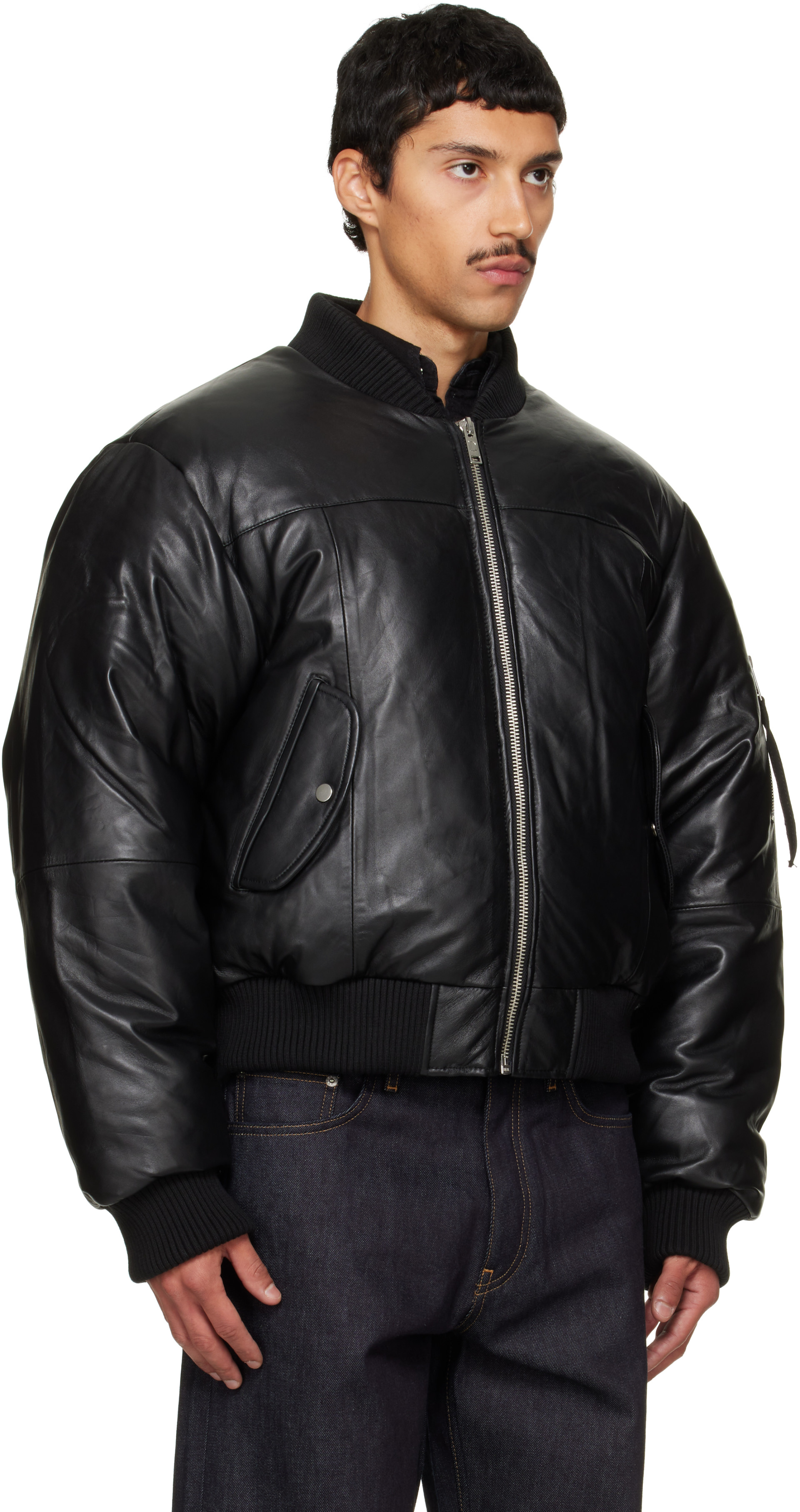 Deadwood - Black Bofinger Oversized Padded Leather Jacket