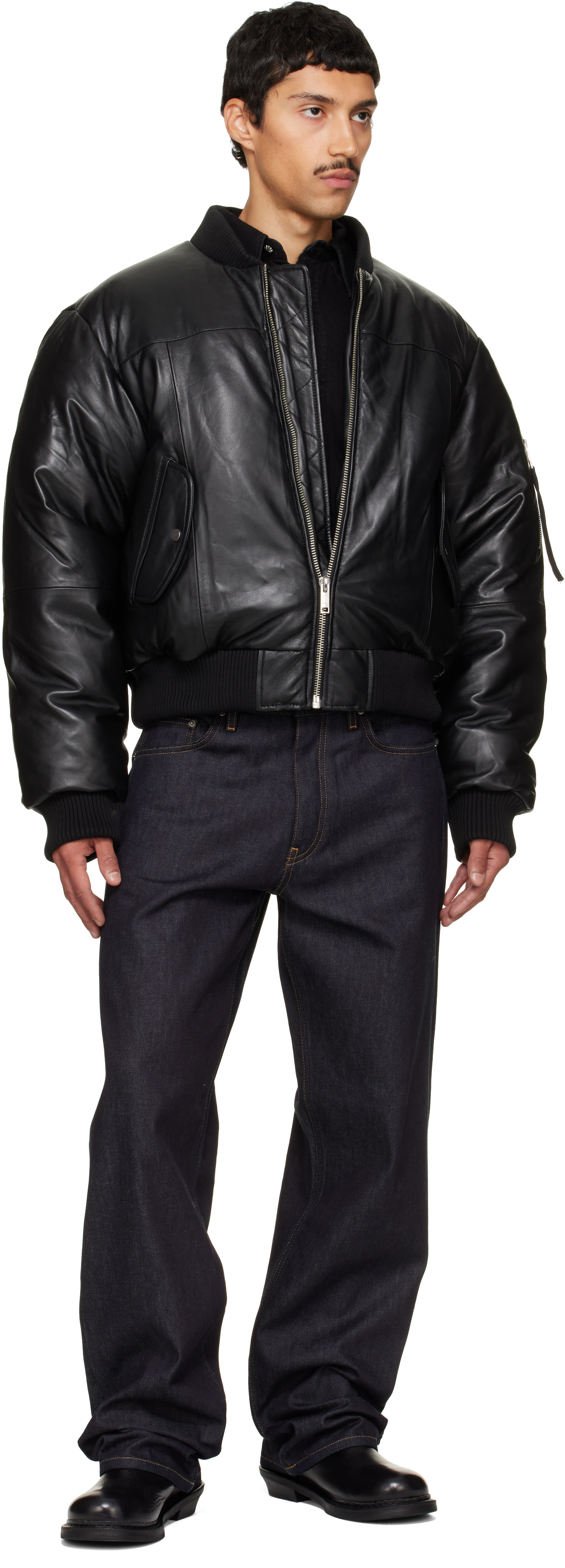 Deadwood - Black Bofinger Oversized Padded Leather Jacket