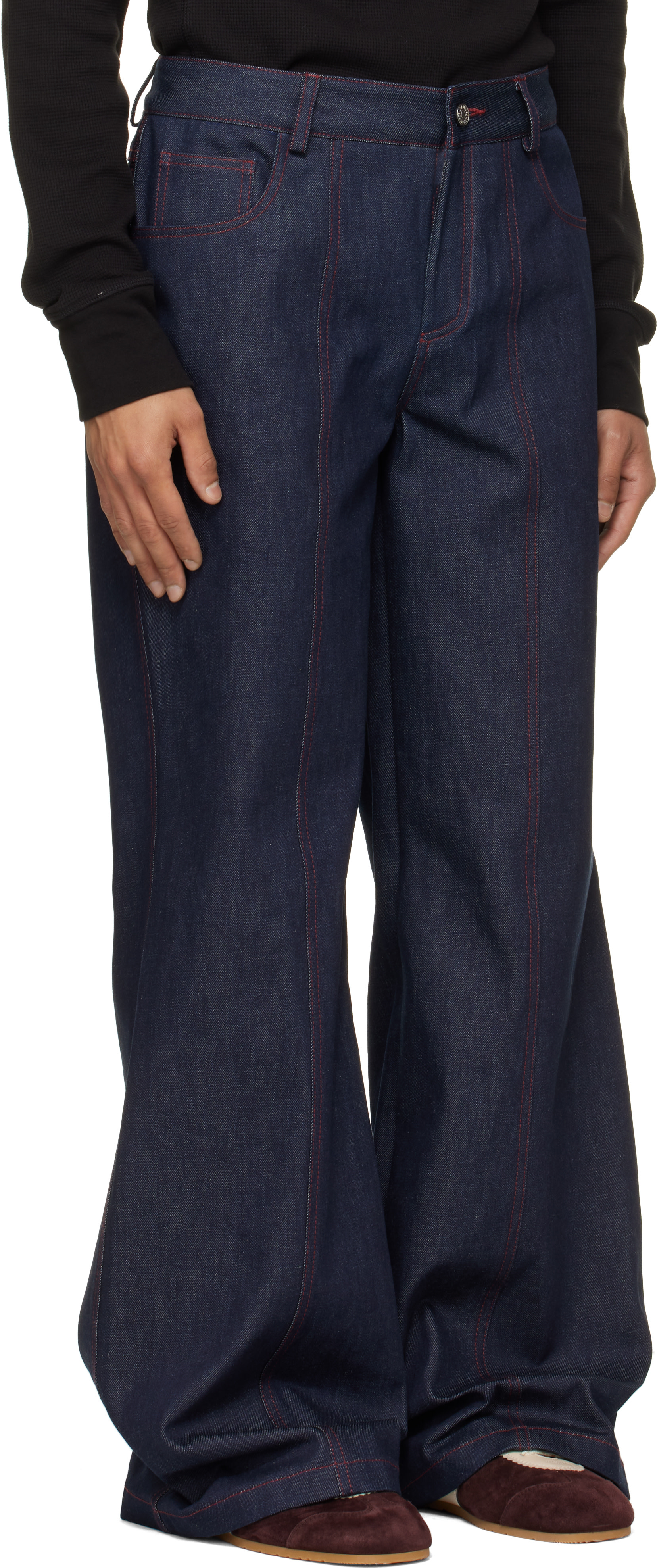 Deadwood - Jean ample Progress bleu marine en denim