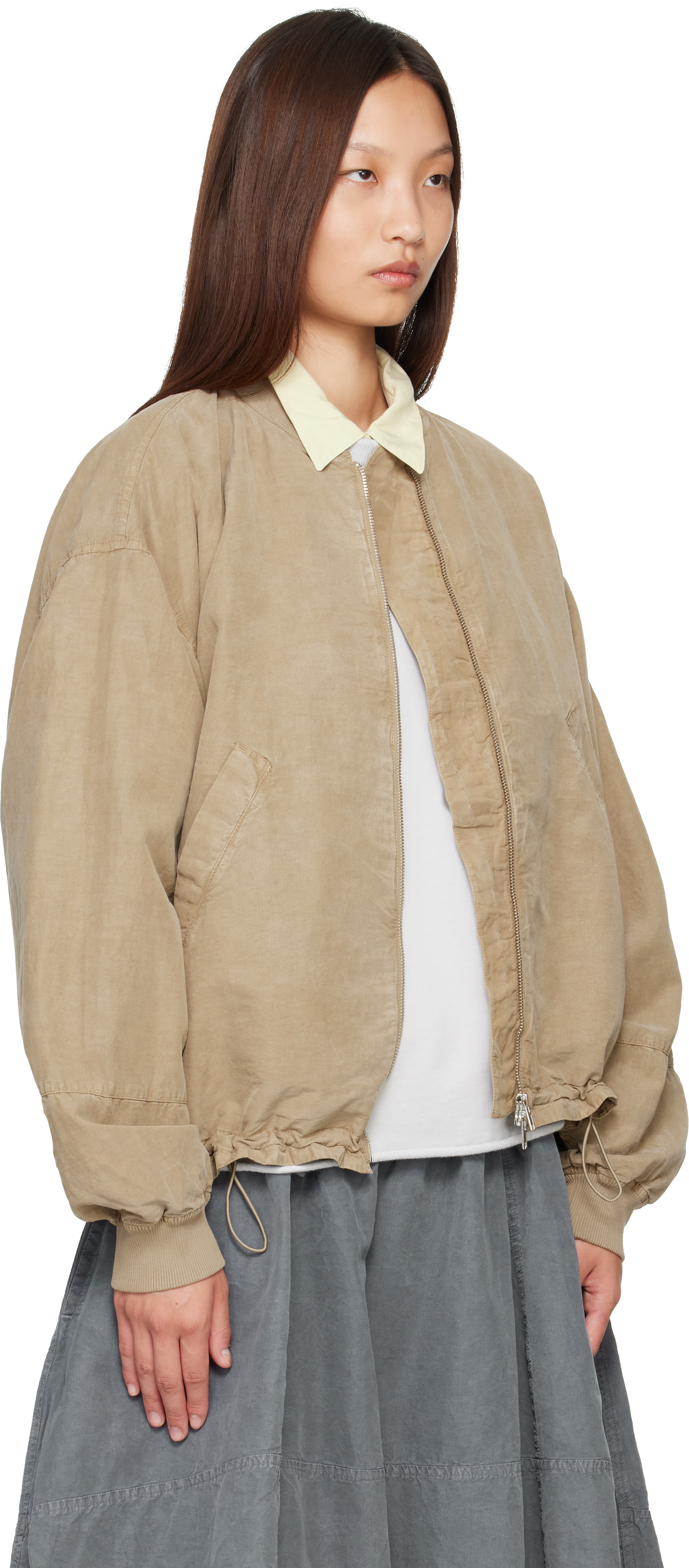 YMC - Blouson aviateur Basement beige