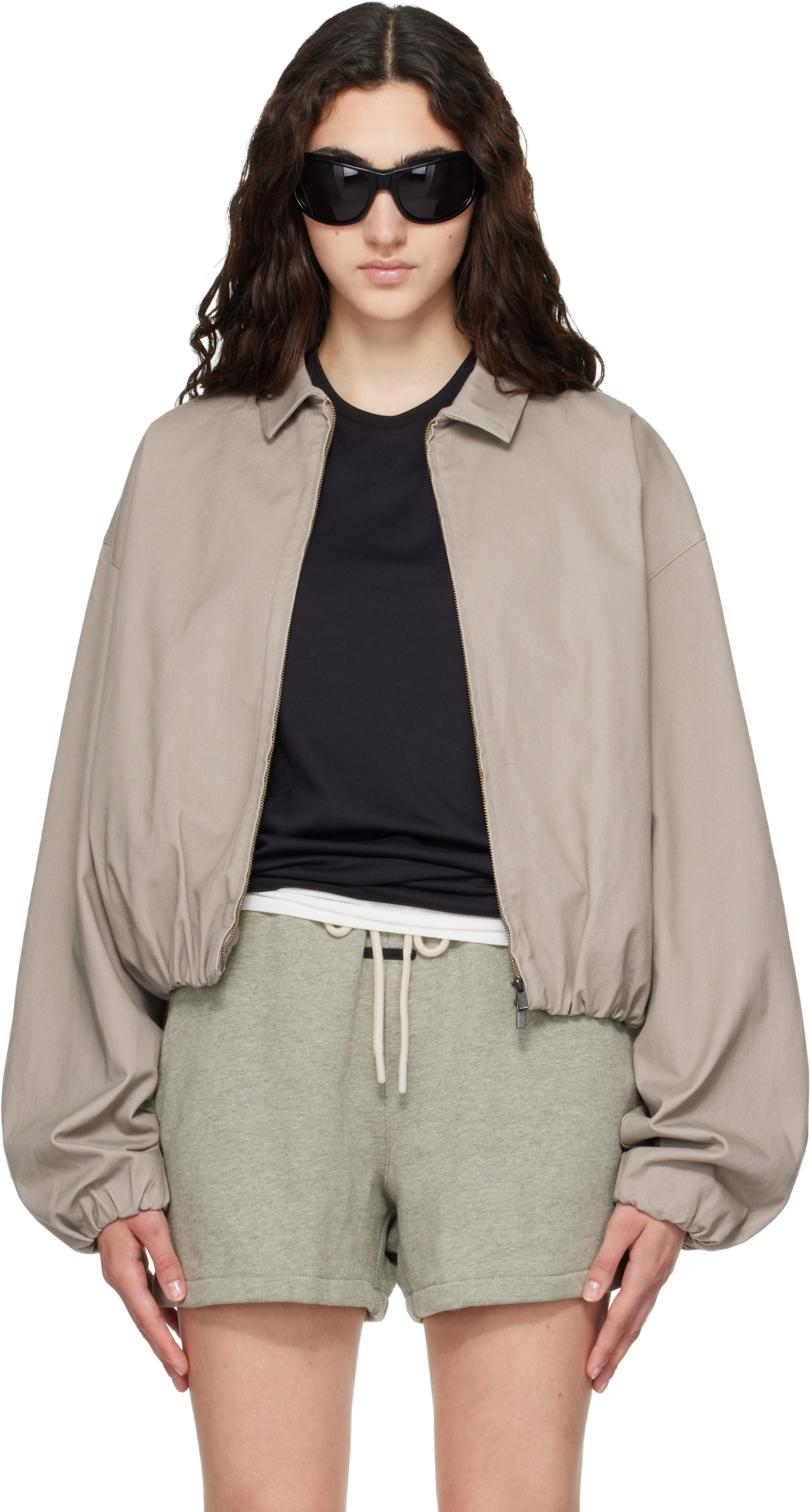 Fear of God ESSENTIALS - Blouson de travail taupe à glissière