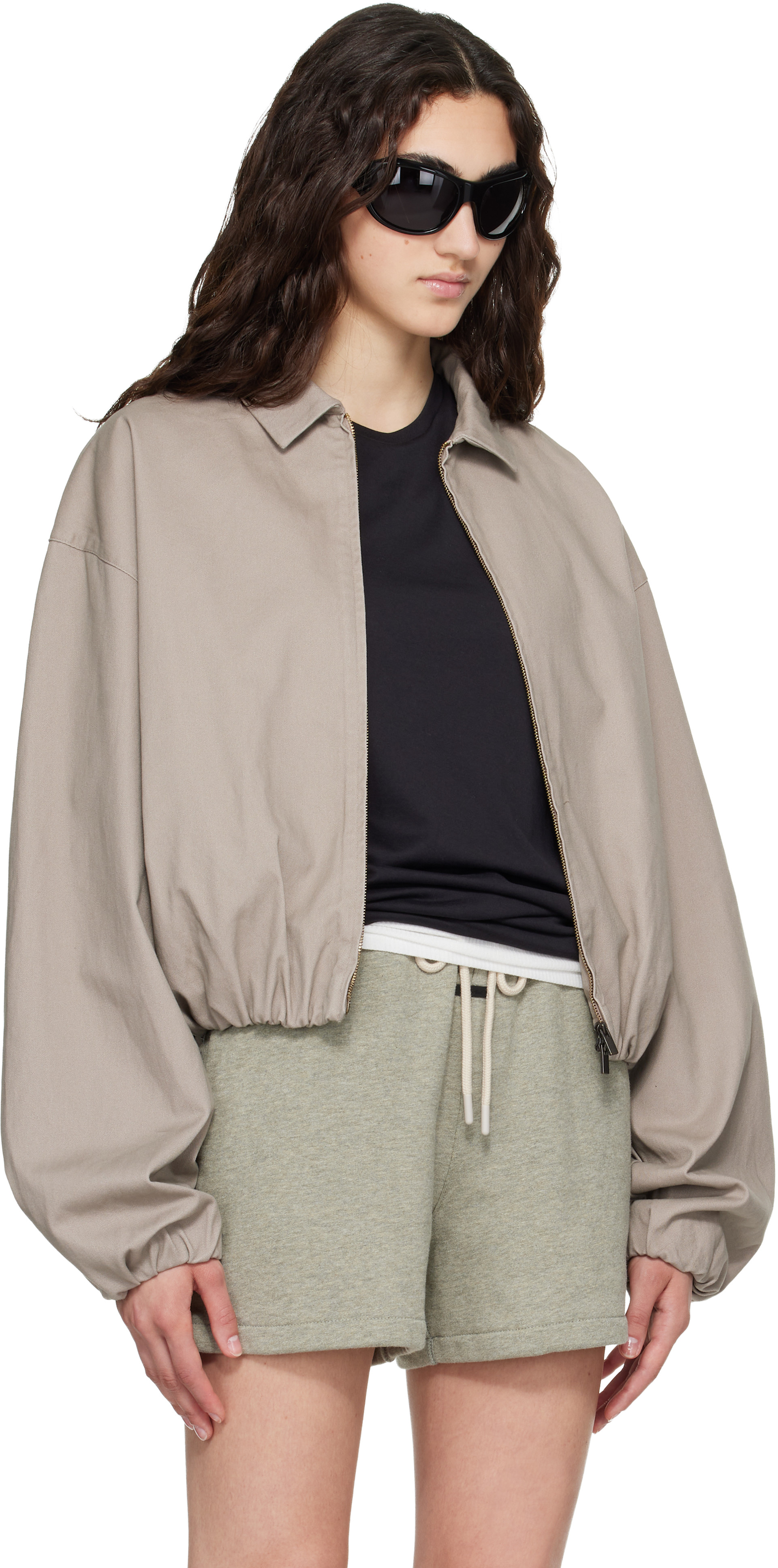 Fear of God ESSENTIALS - Blouson de travail taupe à glissière