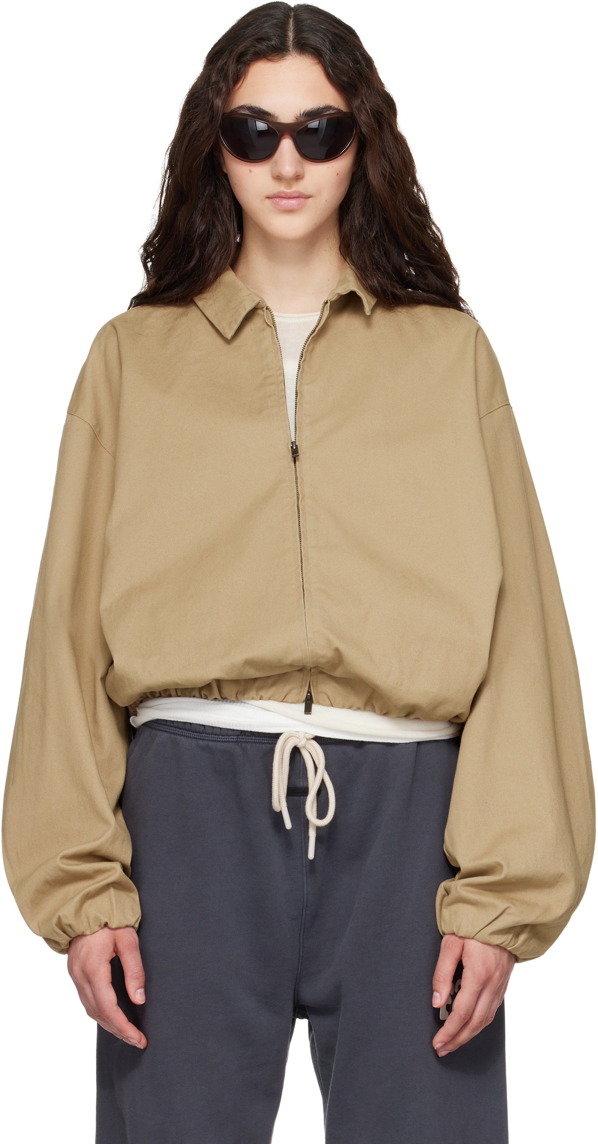 Fear of God ESSENTIALS - Beige Full Zip Work Jacket