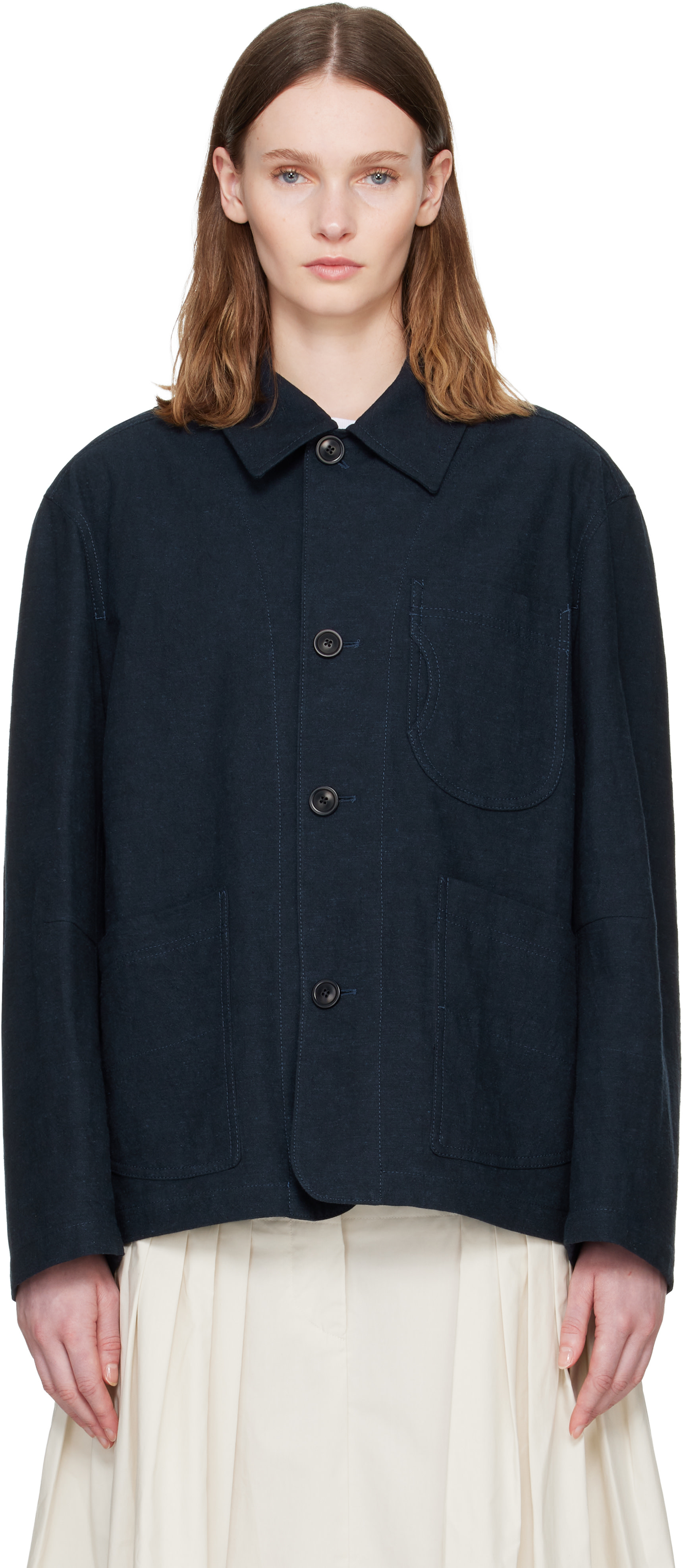 YMC - Blouson de travail bleu marine