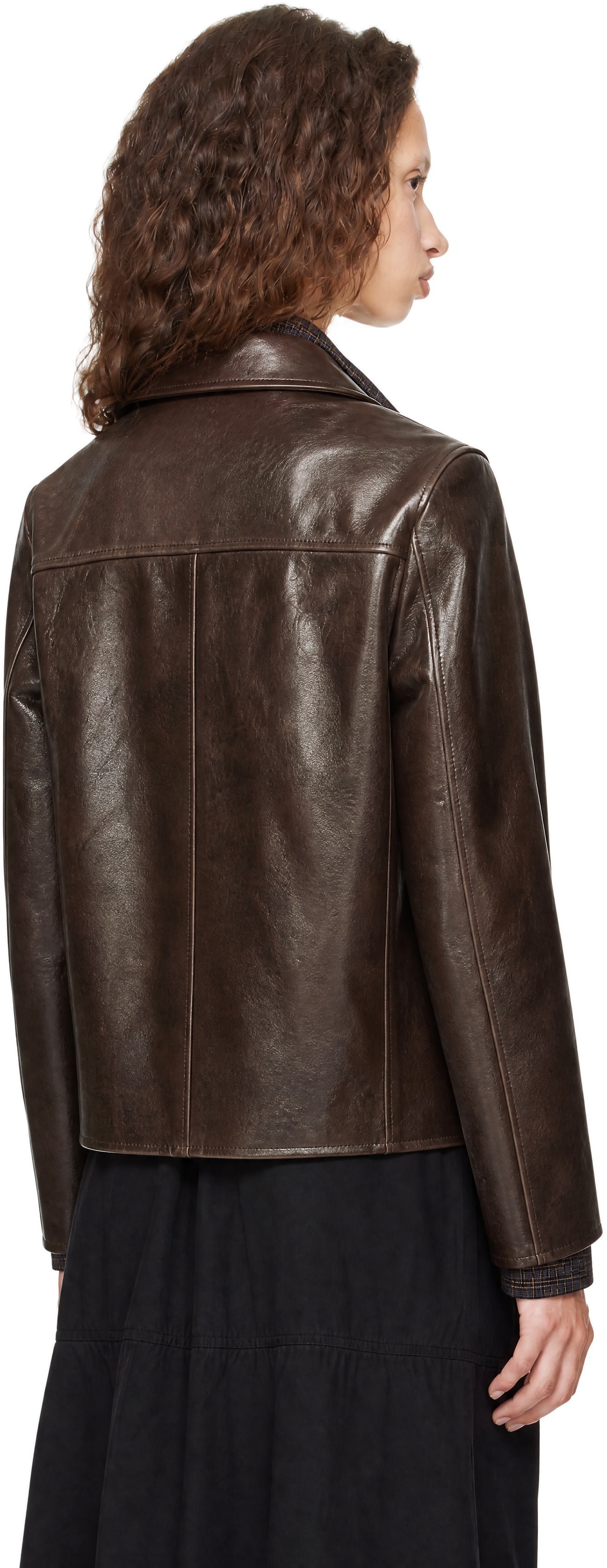 YMC - Brown Cypher Leather Jacket