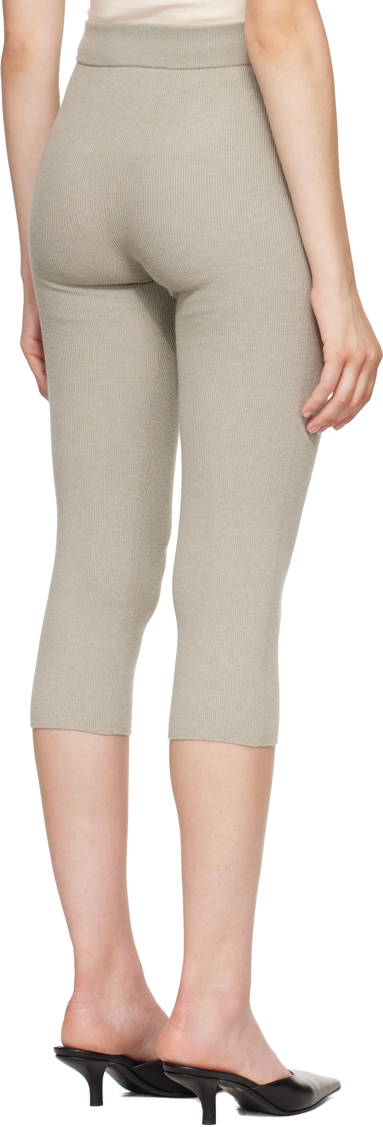 Fear of God ESSENTIALS - Legging capri gris en tricot côtelé