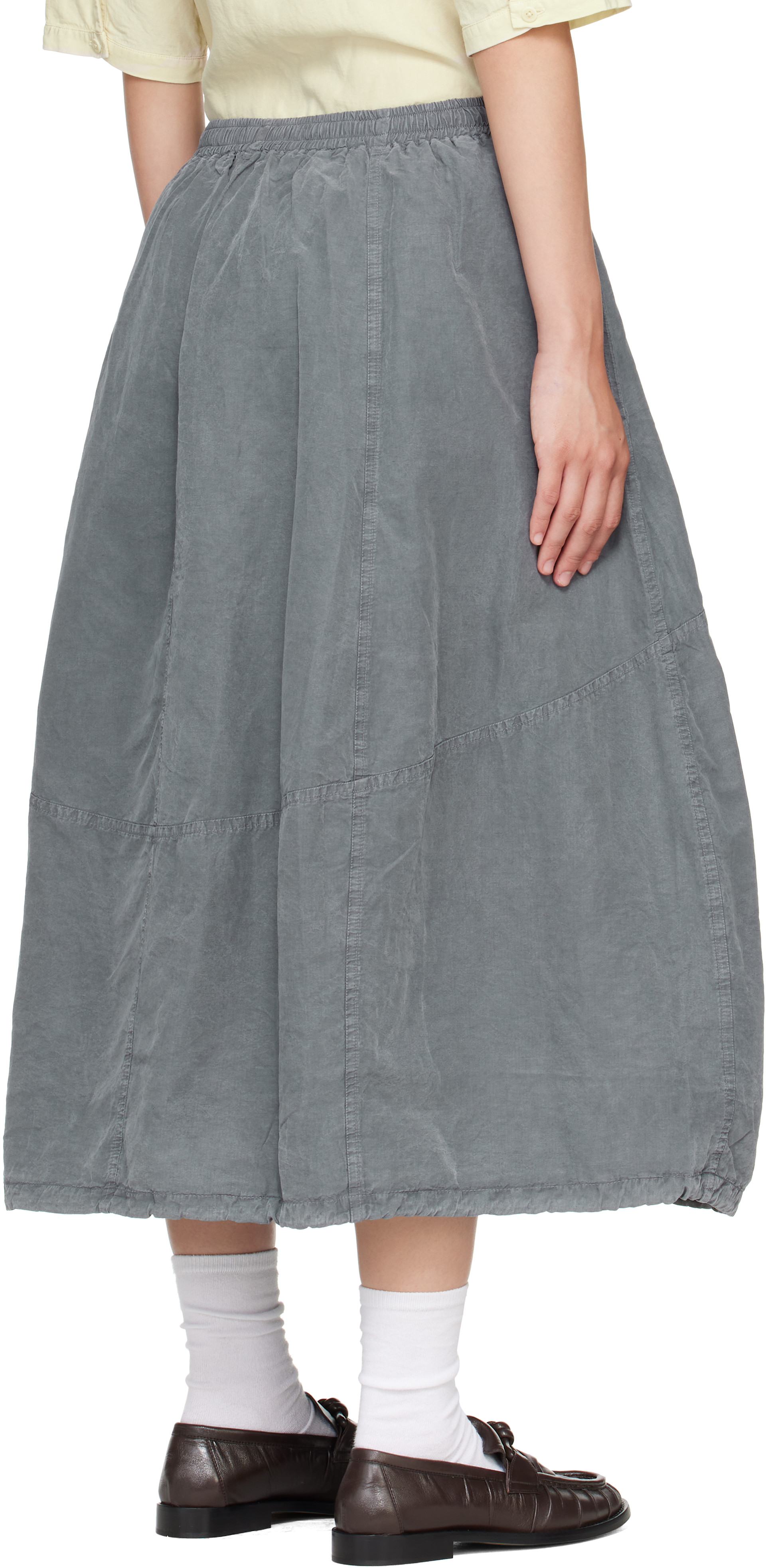 YMC - Jupe midi parachute grise