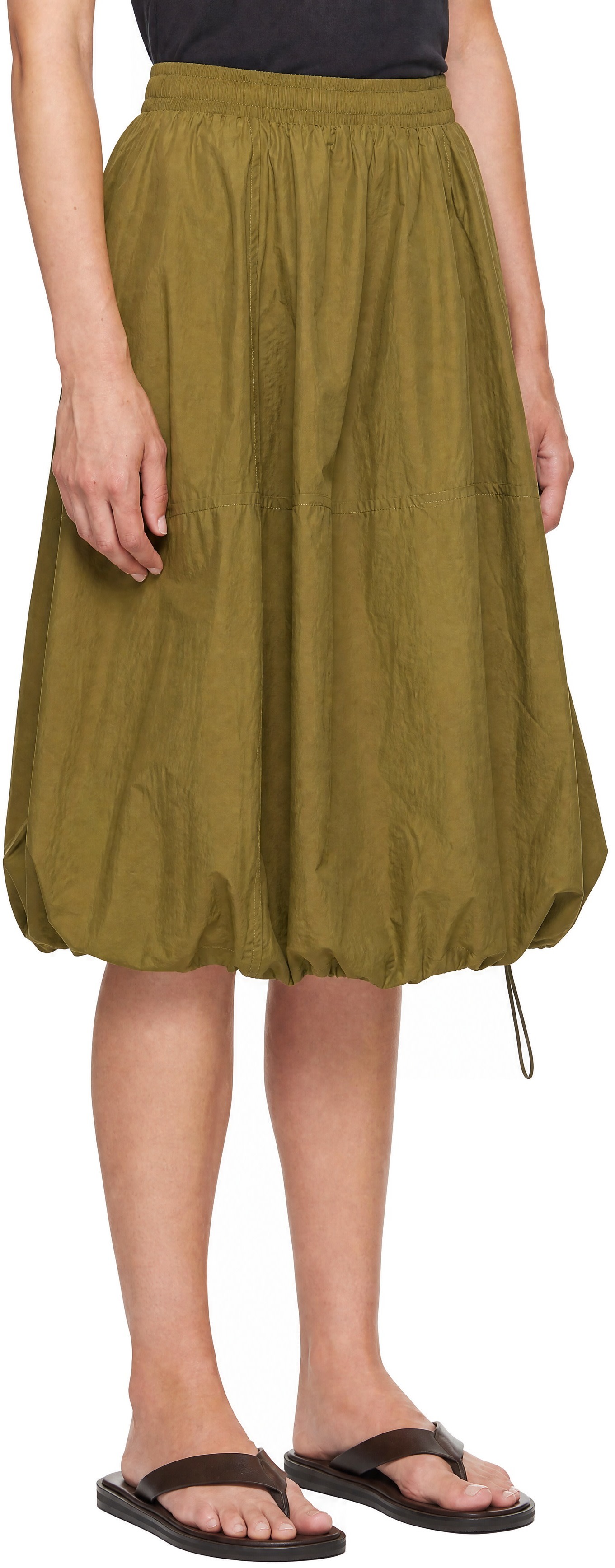 YMC - Jupe midi parachute verte