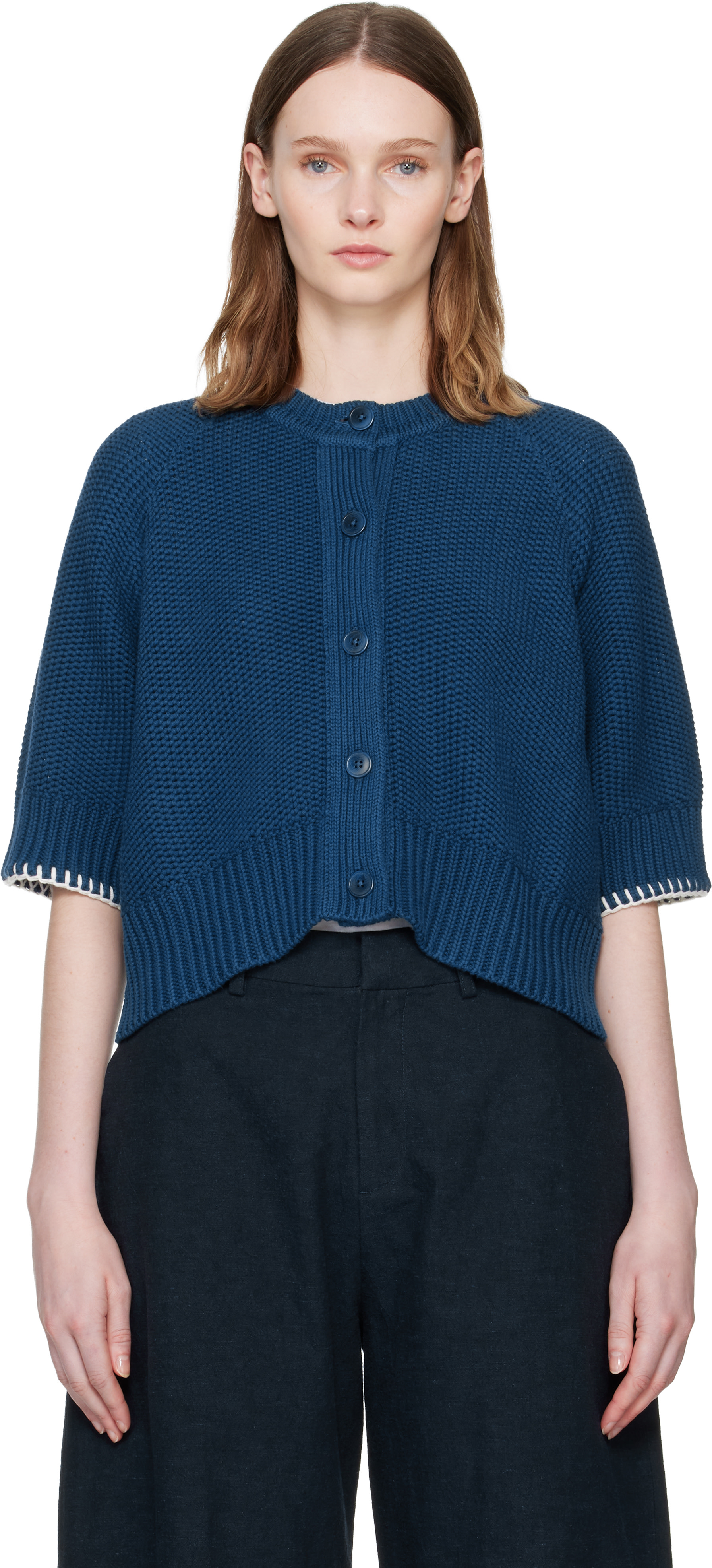 YMC - Cardigan Kwai bleu