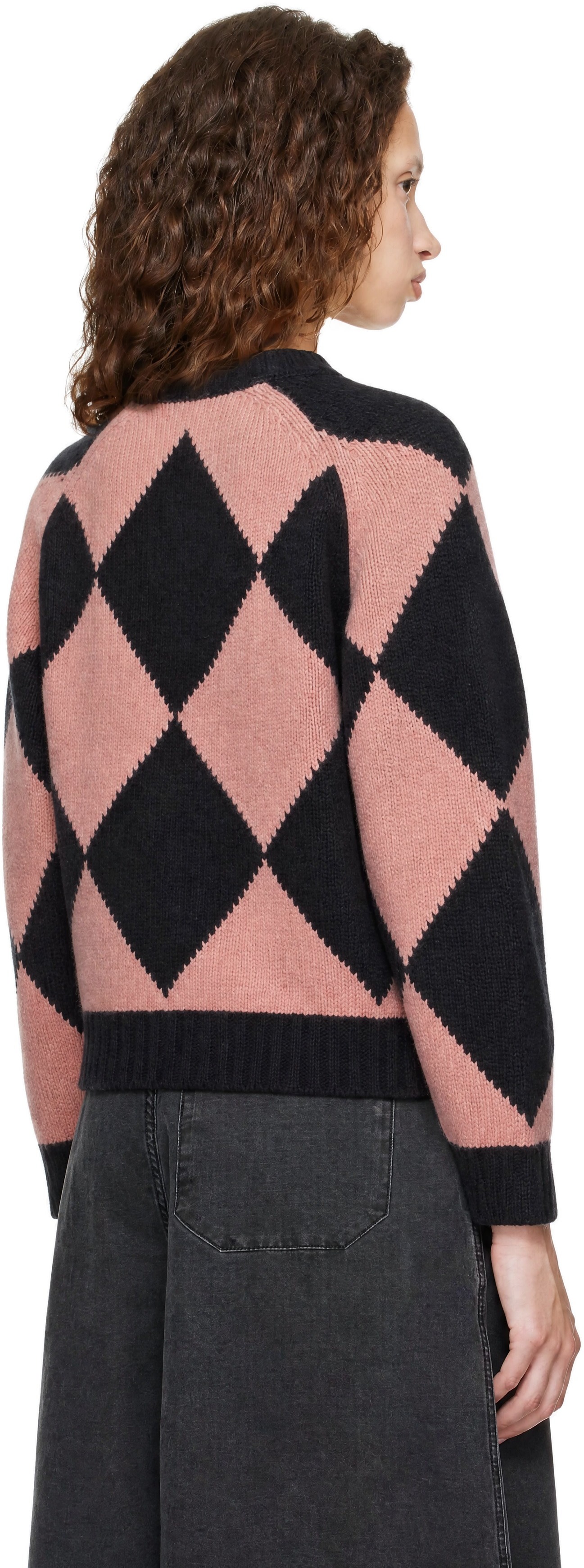 YMC - Cardigan Atomic noir et rose