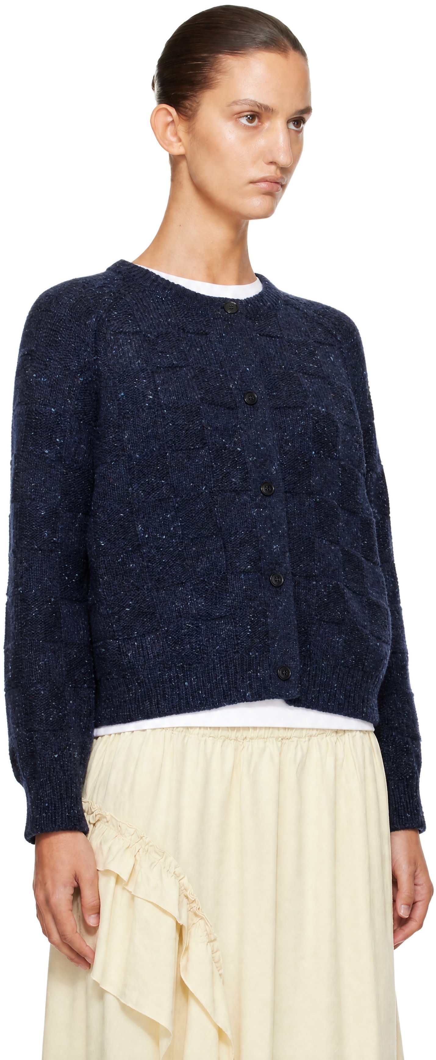 YMC - Cardigan Atomic bleu marine