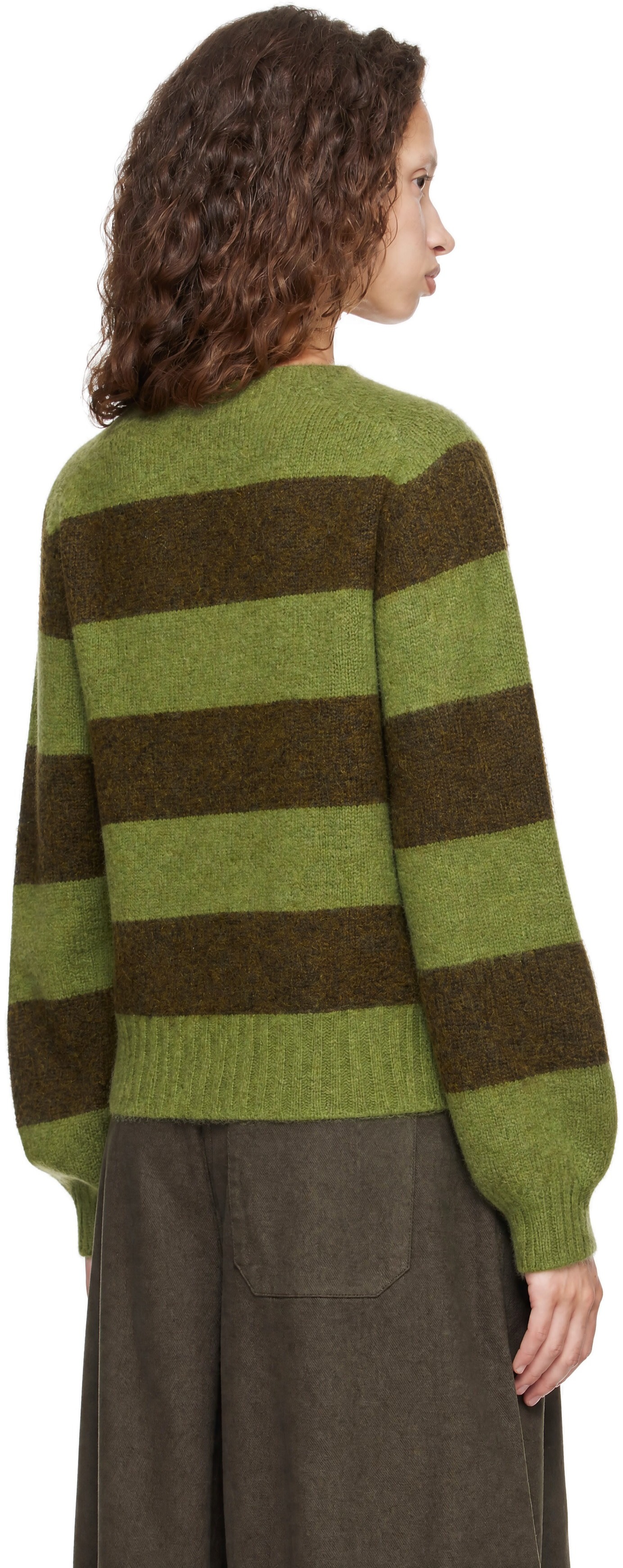 YMC - Green Jets Stripe Sweater
