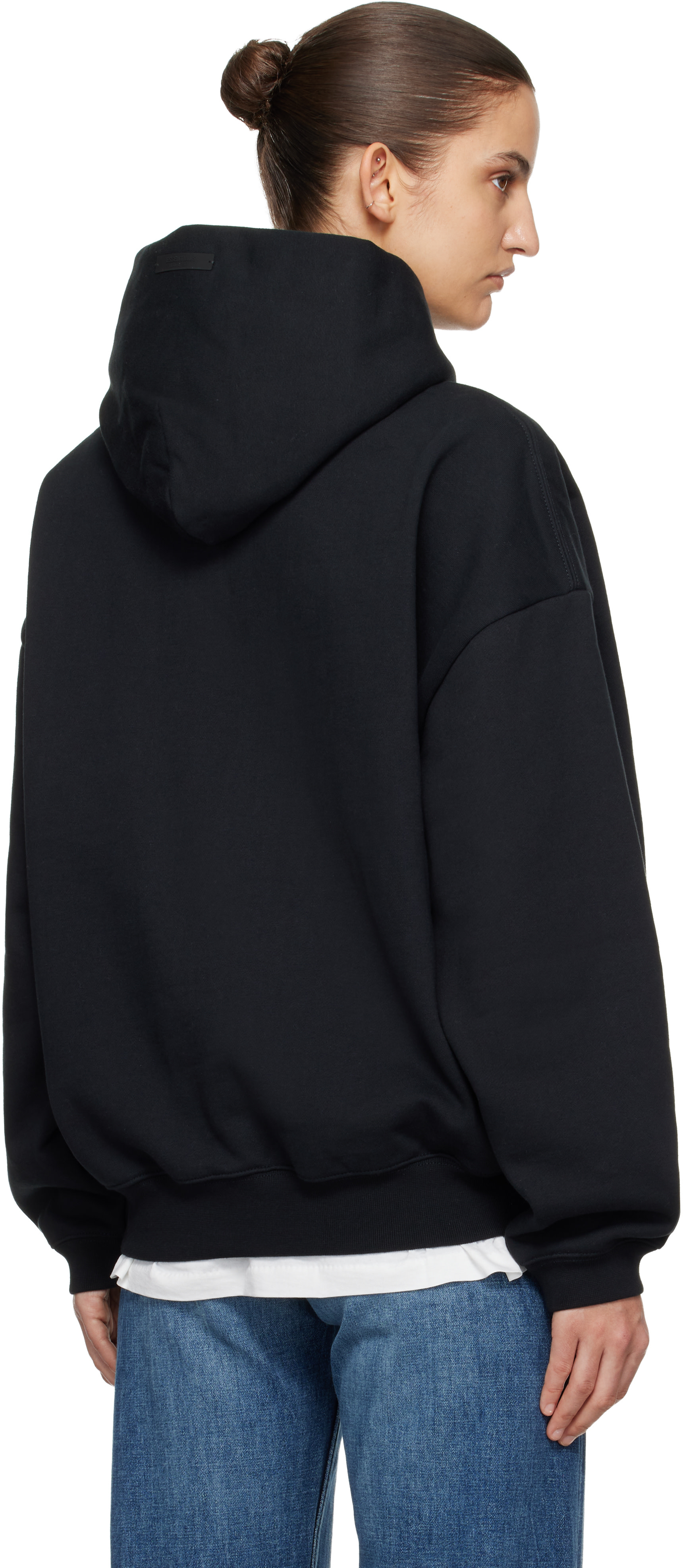 Fear of God ESSENTIALS - Pull à capuche 90s noir à logo de style collégial