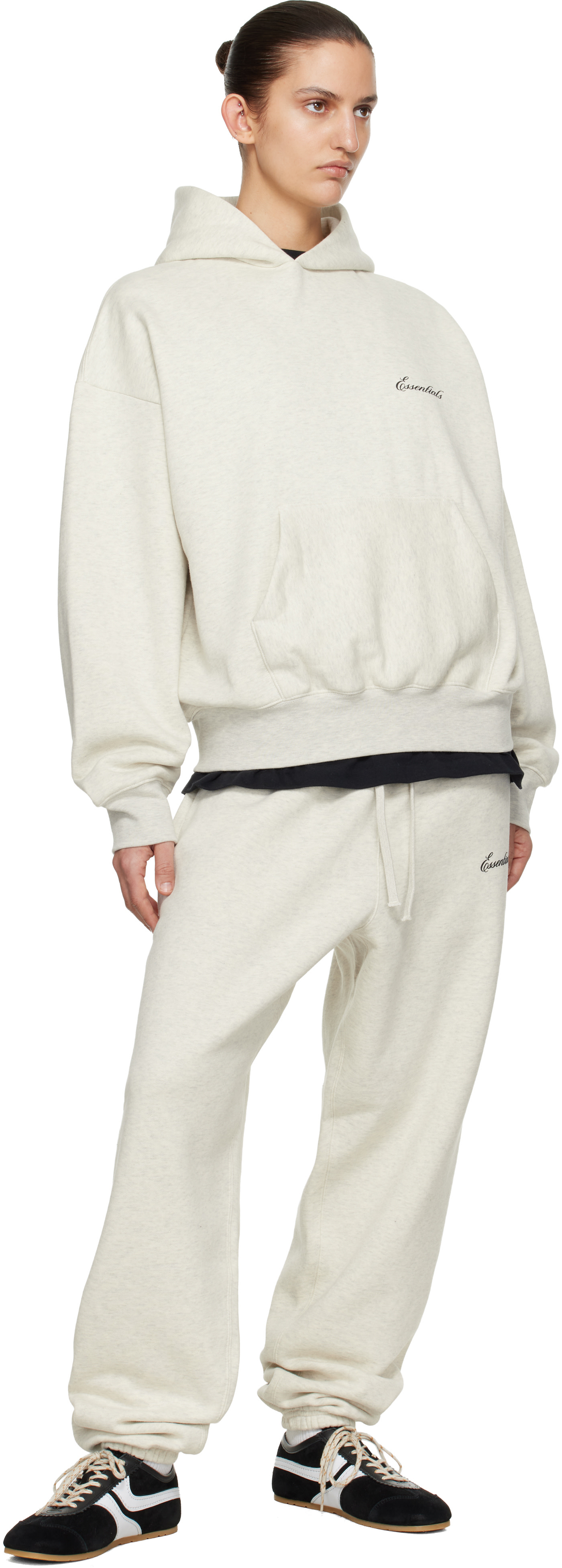 Fear of God ESSENTIALS - Pull à capuche blanc cassé