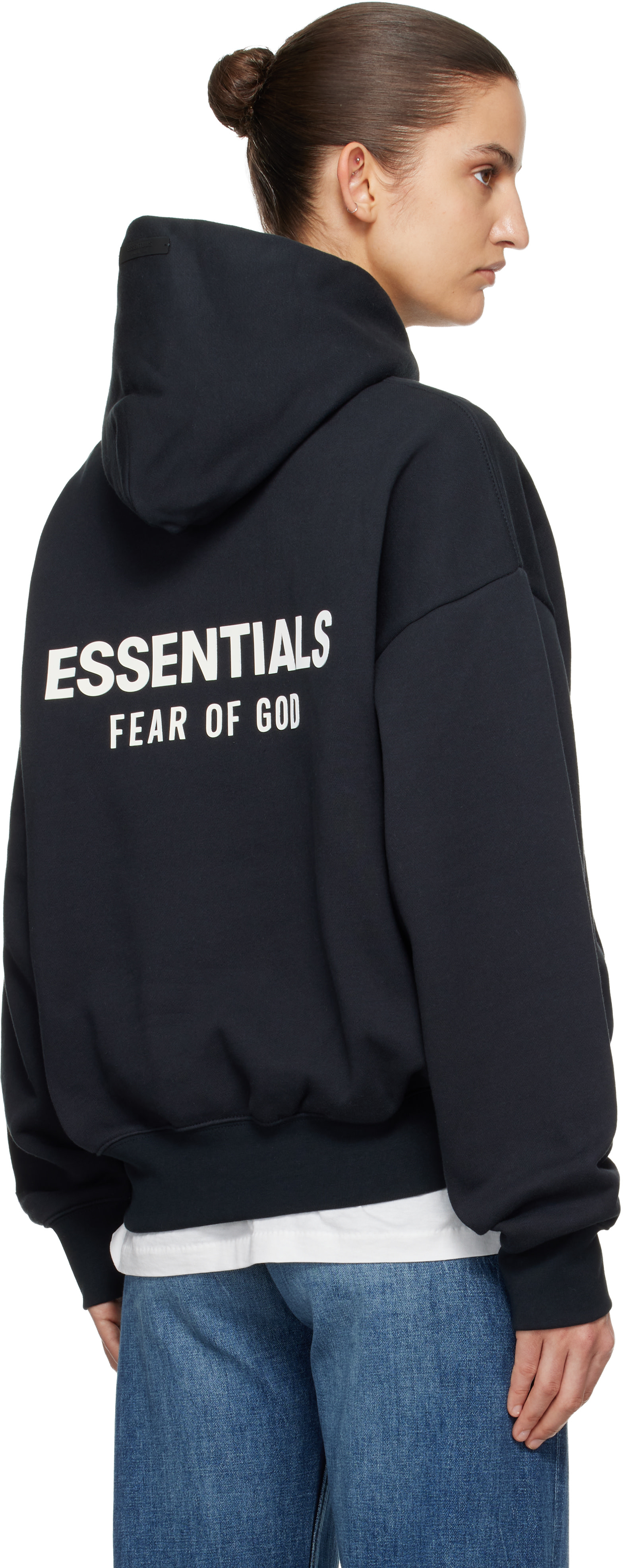 Fear of God ESSENTIALS - Pull à capuche noir à coupe classique