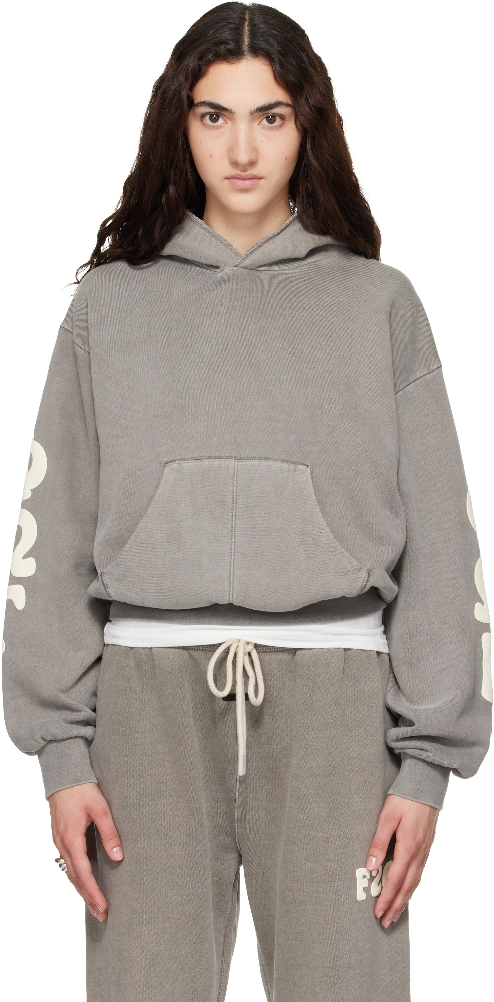 Fear of God ESSENTIALS - Pull à capuche 90s gris en molleton