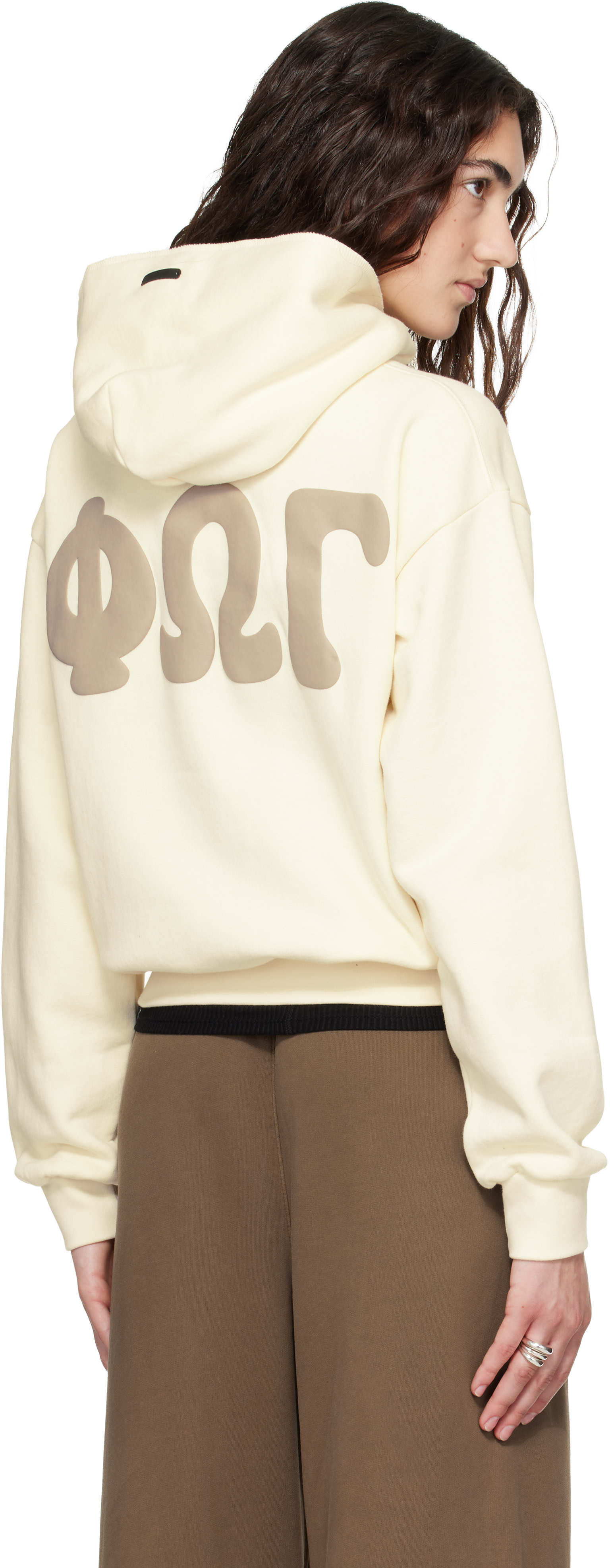 Fear of God ESSENTIALS - Pull à capuche 90s blanc cassé en molleton