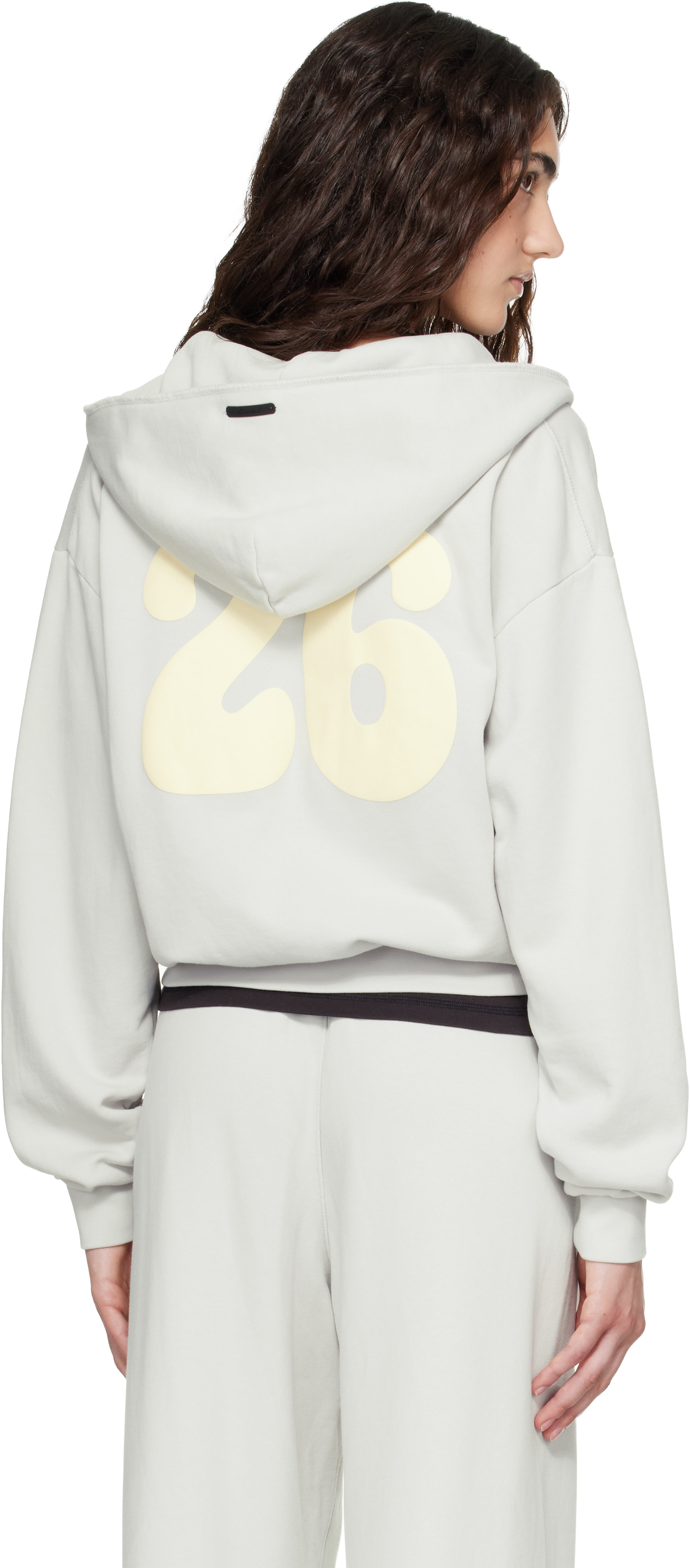 Fear of God ESSENTIALS - Pull à capuche gris à glissière prolongée