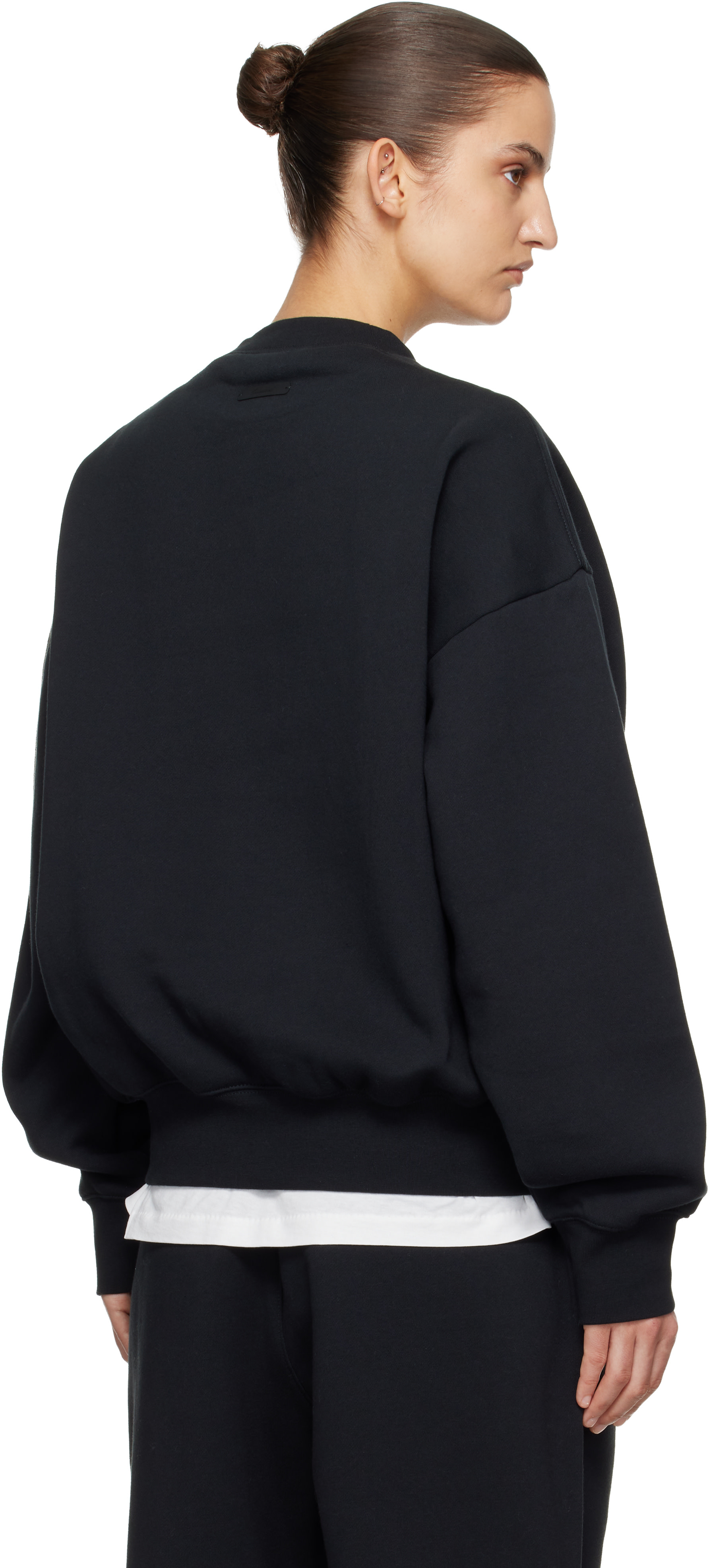 Fear of God ESSENTIALS - Pull molletonné noir à coupe classique et à col ras du cou