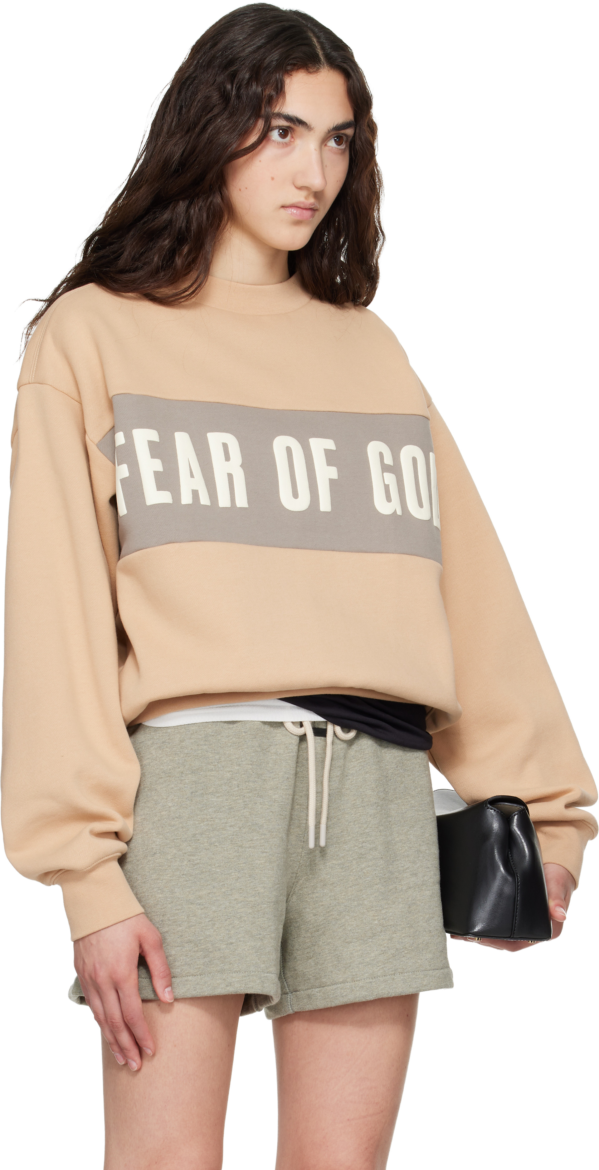 Fear of God ESSENTIALS - Pull molletonné brun clair