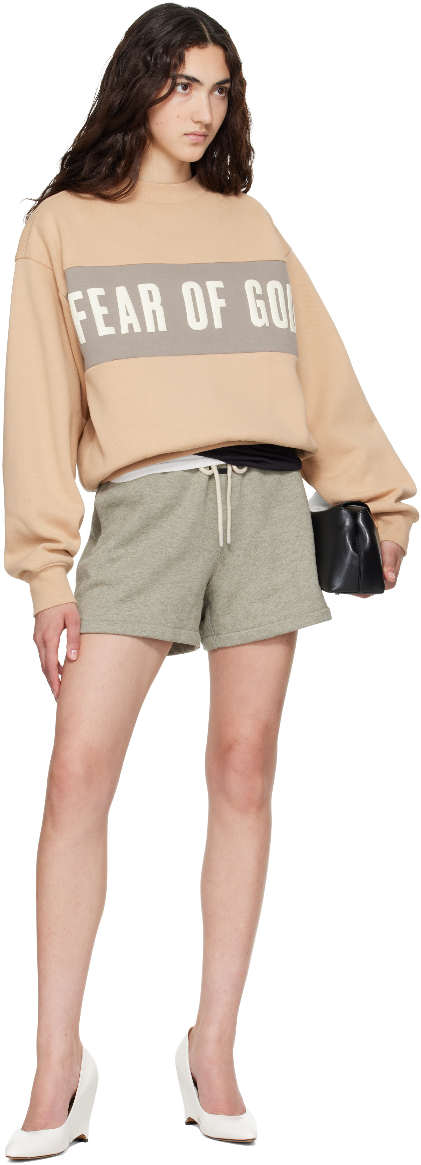 Fear of God ESSENTIALS - Pull molletonné brun clair