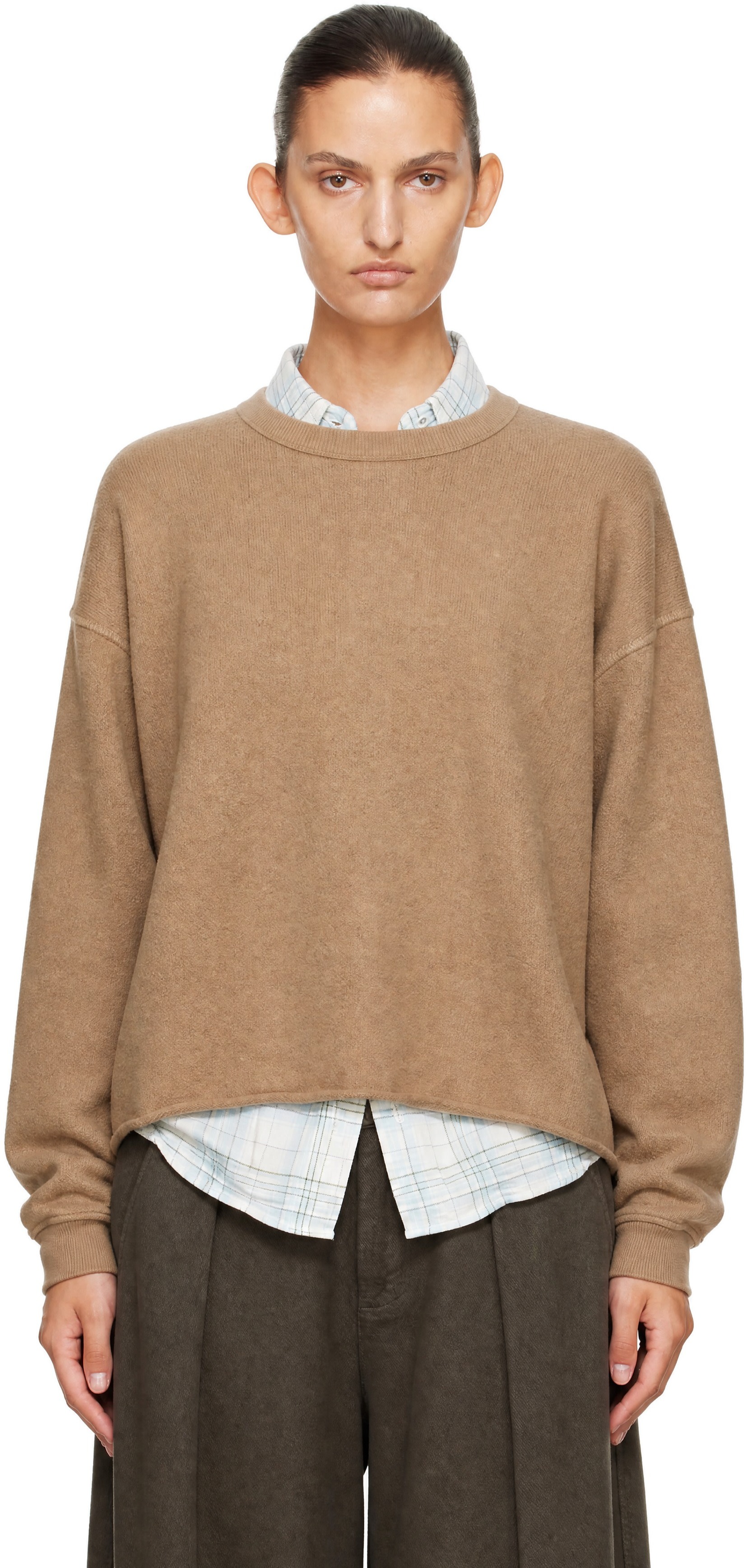 YMC - Pull molletonné Studio taupe