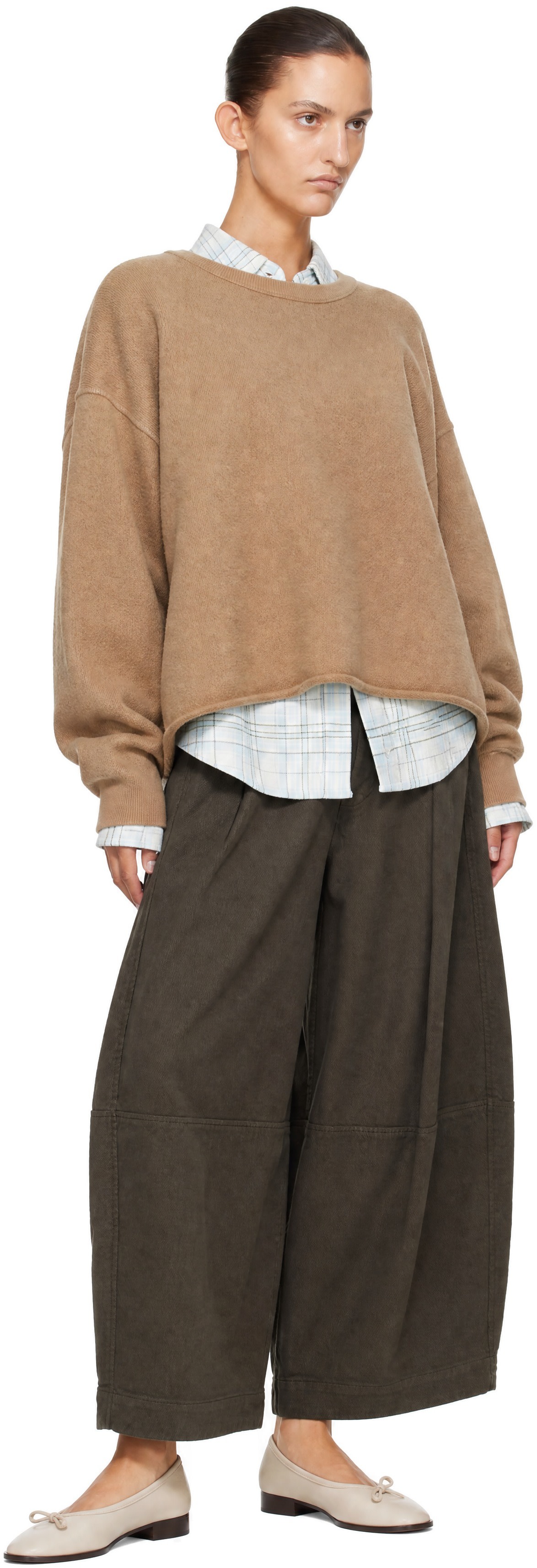 YMC - Pull molletonné Studio taupe
