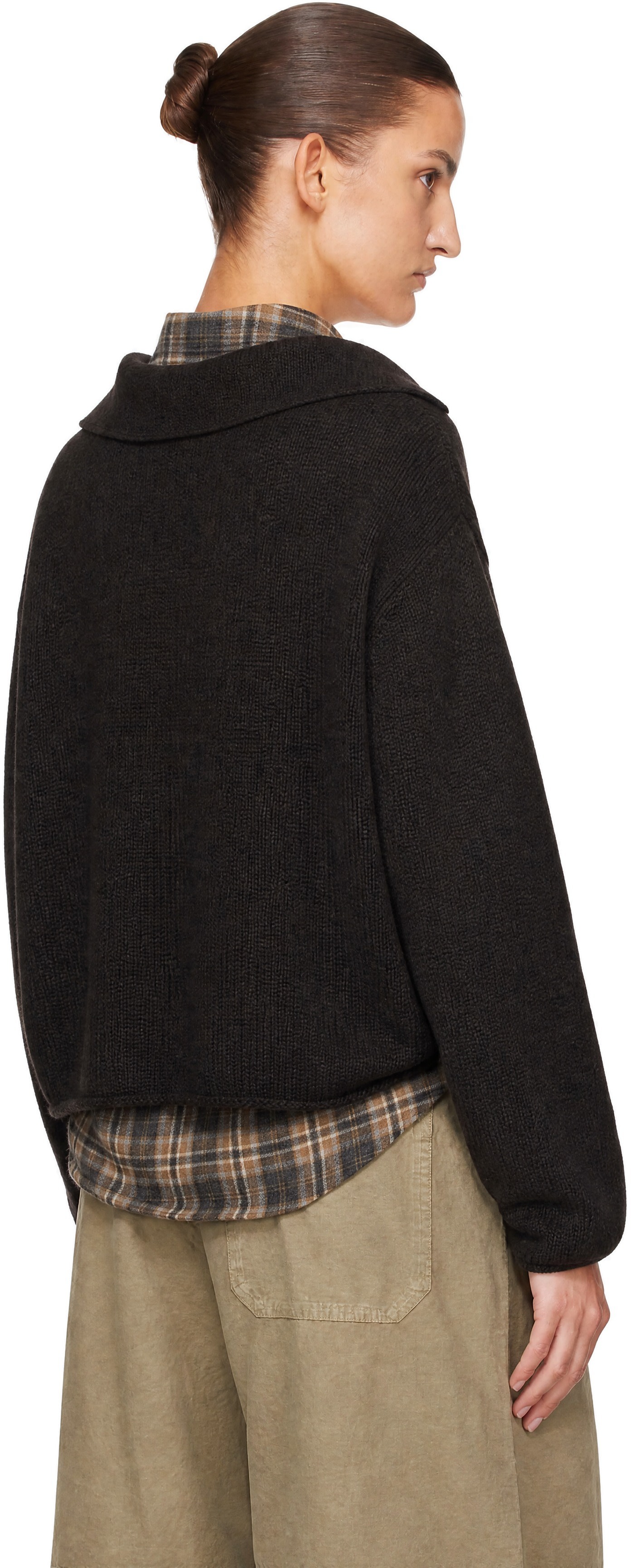 YMC - Brown Runaway Neck Sweater