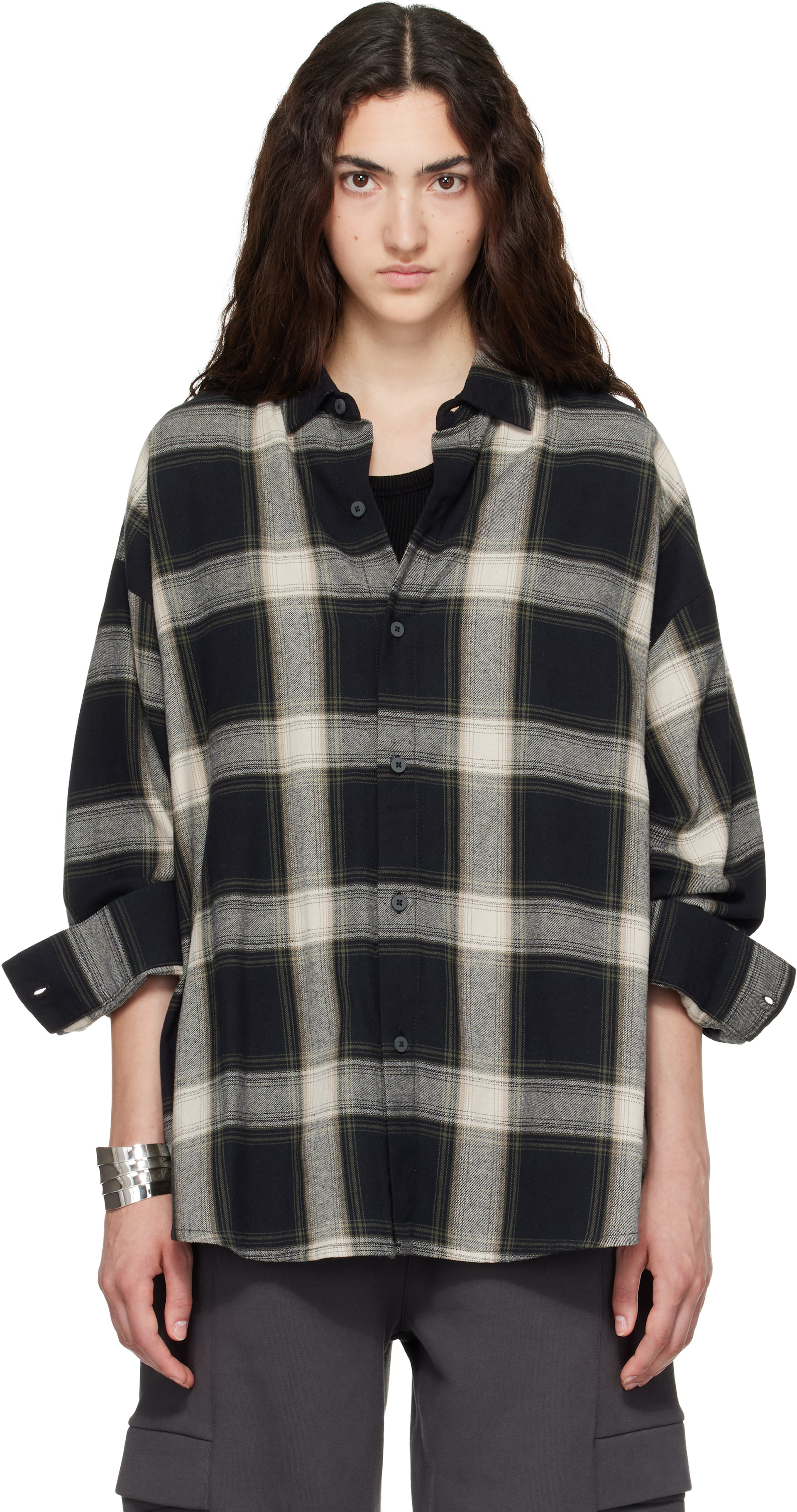 Fear of God ESSENTIALS - 블랙 & 화이트 버튼업 셔츠