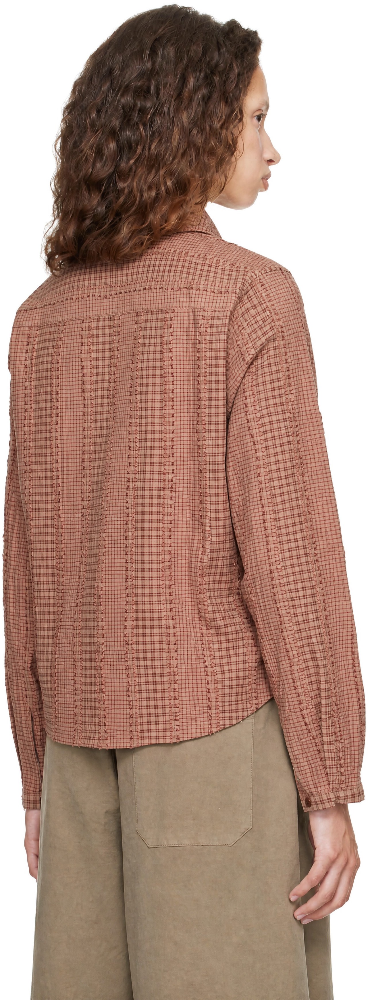 YMC - Chemise Marianne beige et rose