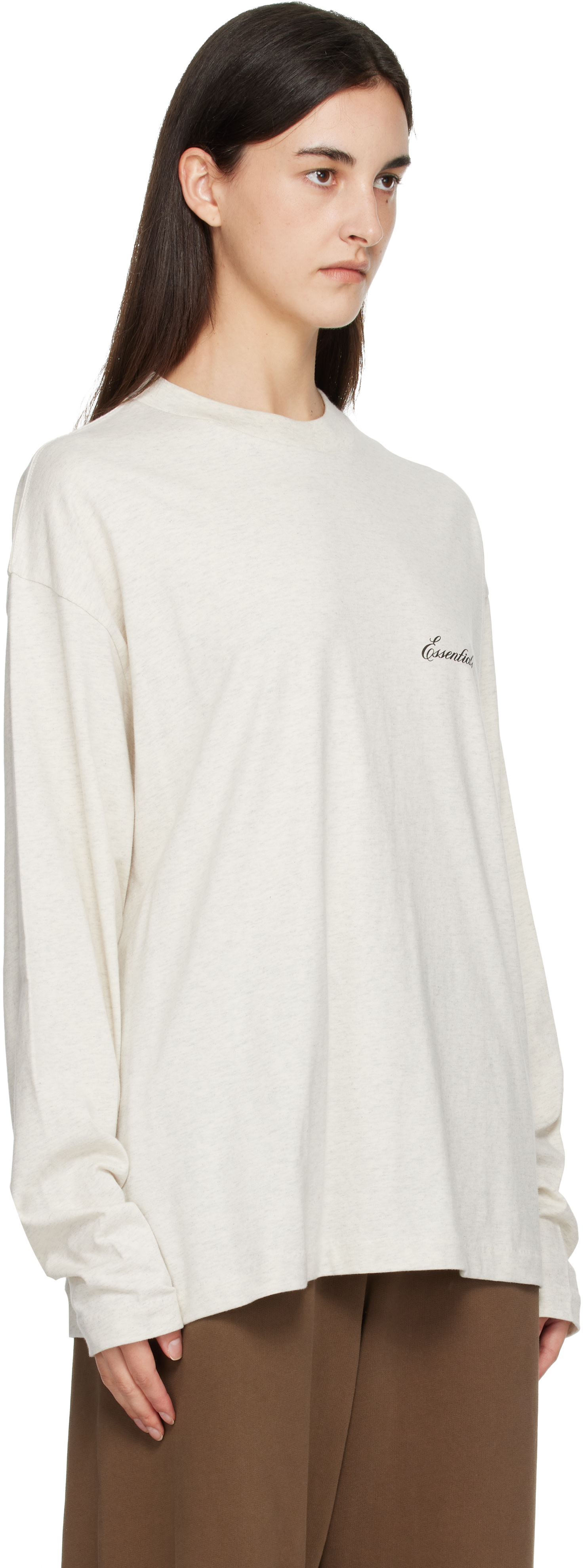 Fear of God ESSENTIALS: Off-White Classic Fit Long Sleeve T-shirt