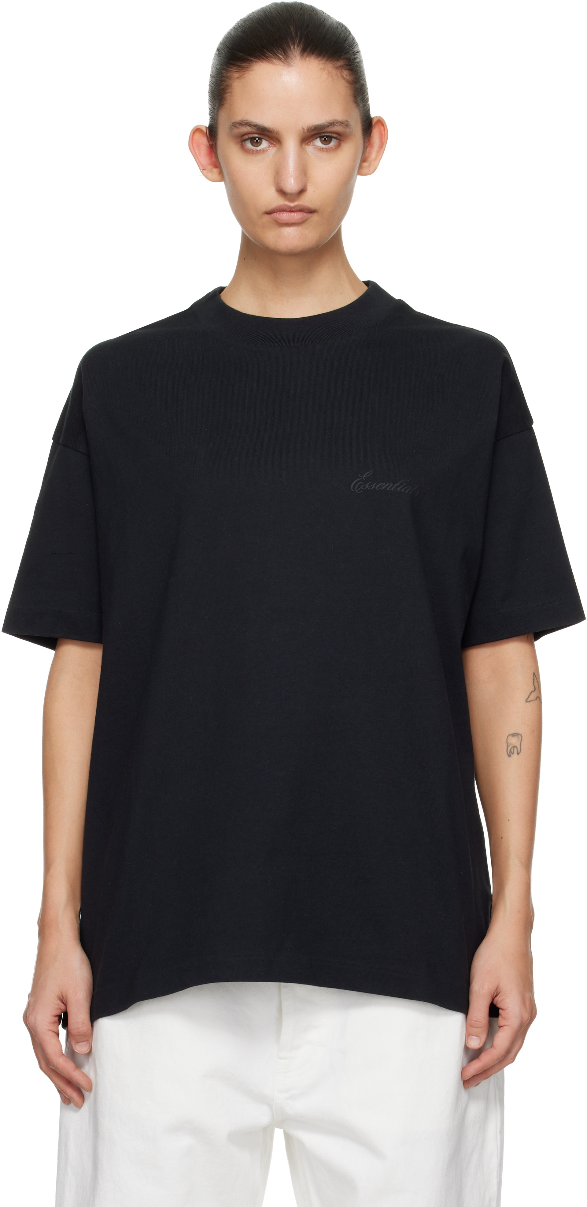 Fear of God ESSENTIALS - T-shirt noir à coupe classique