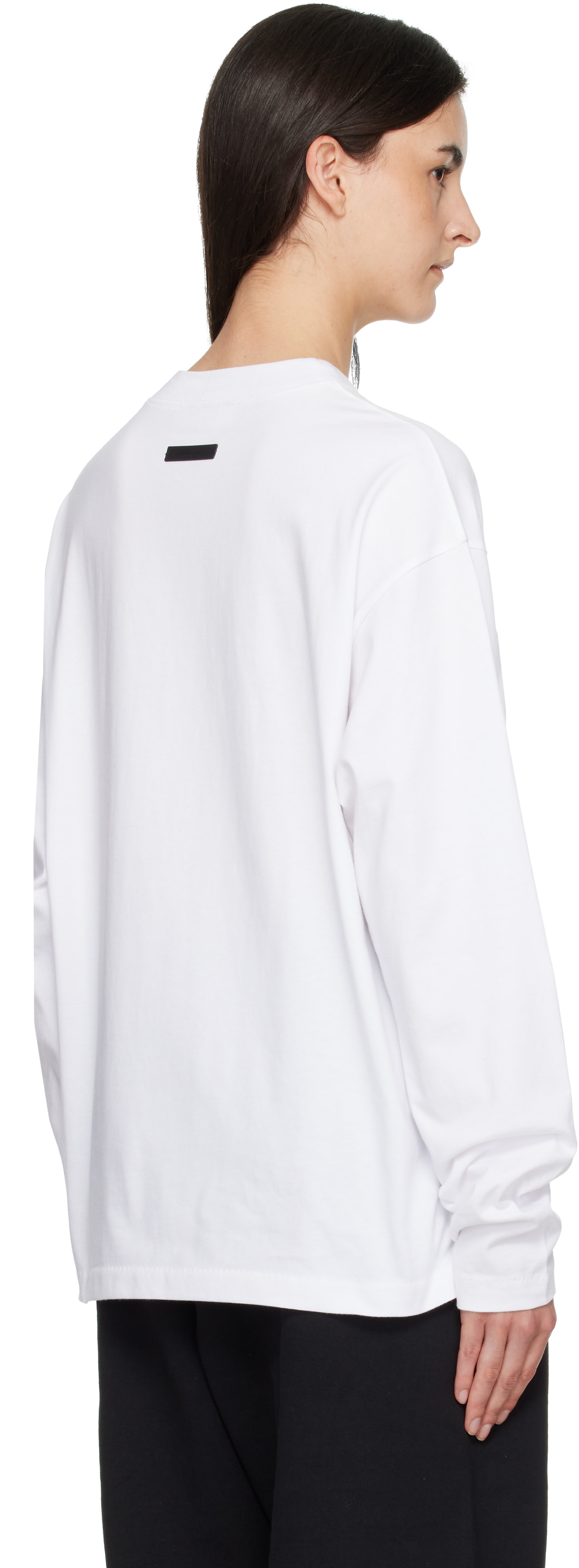 Fear of God ESSENTIALS: White Classic Fit Long Sleeve T-shirt | SSENSE