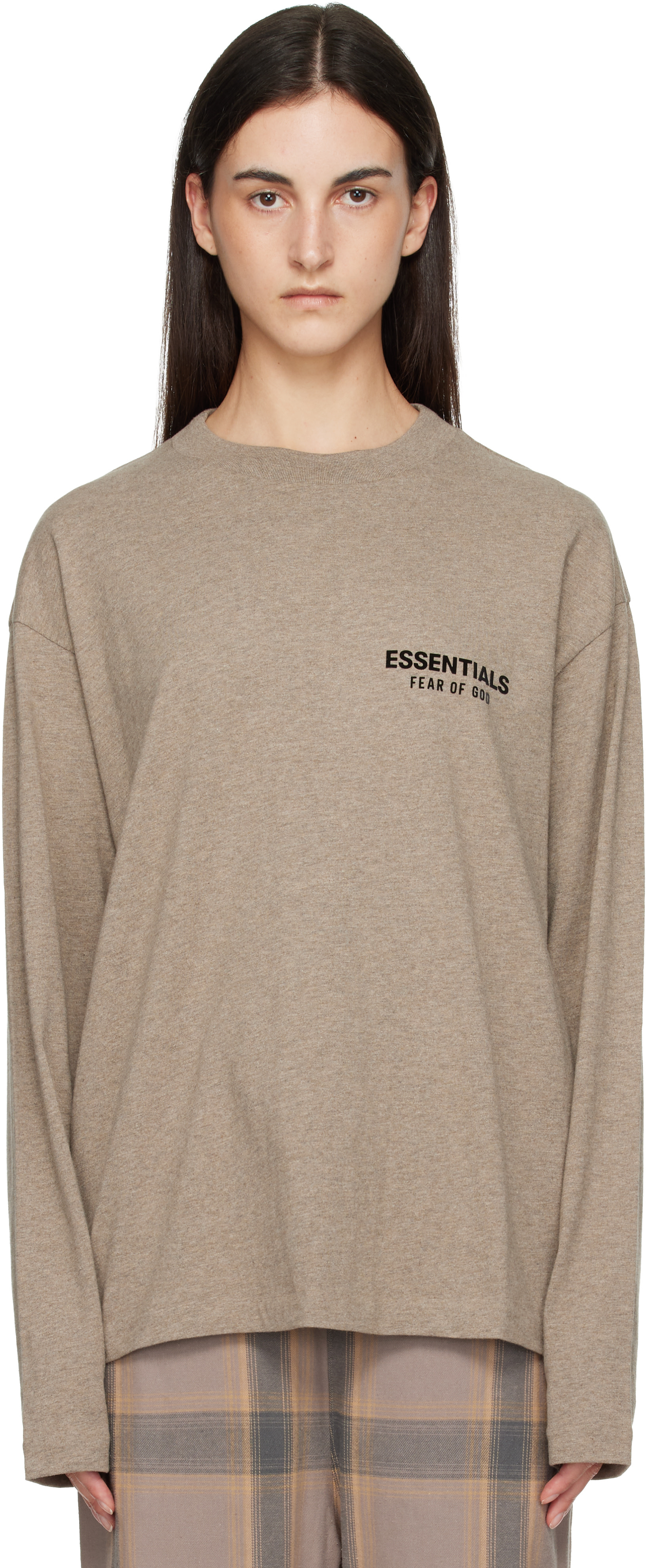 Fear of God ESSENTIALS: ベージュ クラシックフィット 長袖Tシャツ