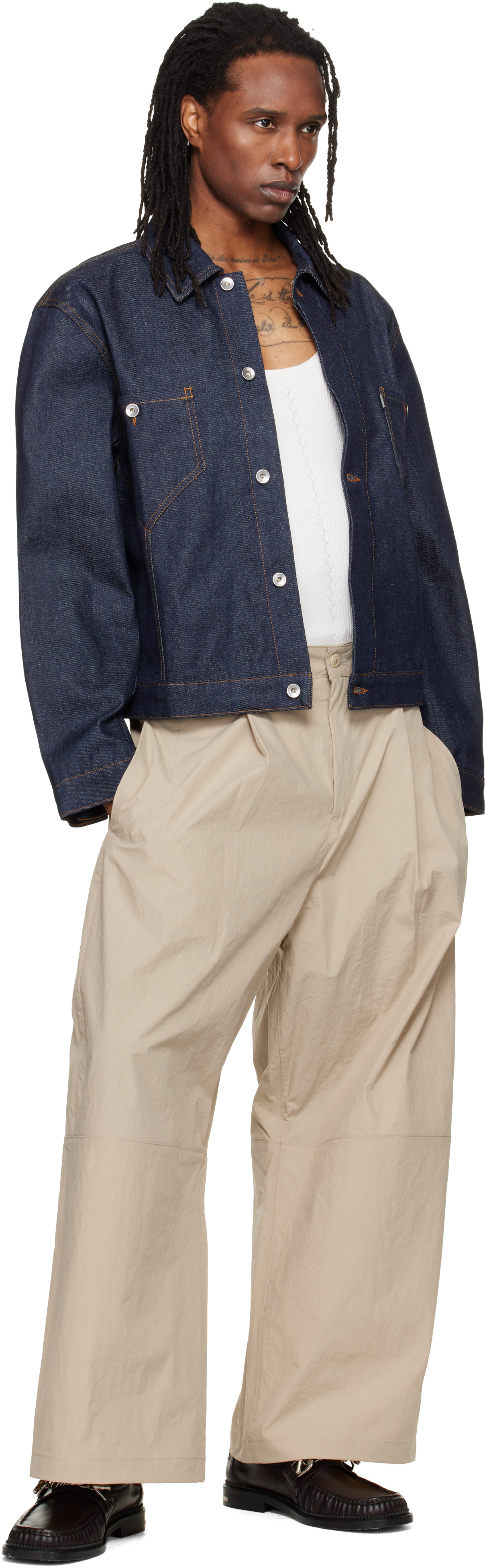 YMC - Blouson Loft bleu marine en denim