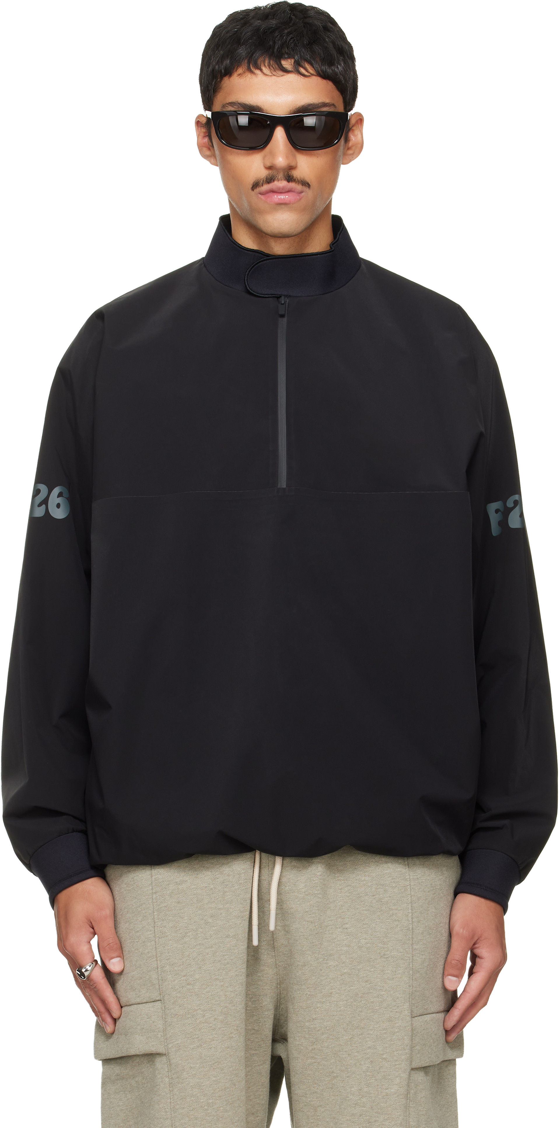 Fear of God ESSENTIALS - Black Half Zip Track Jacket