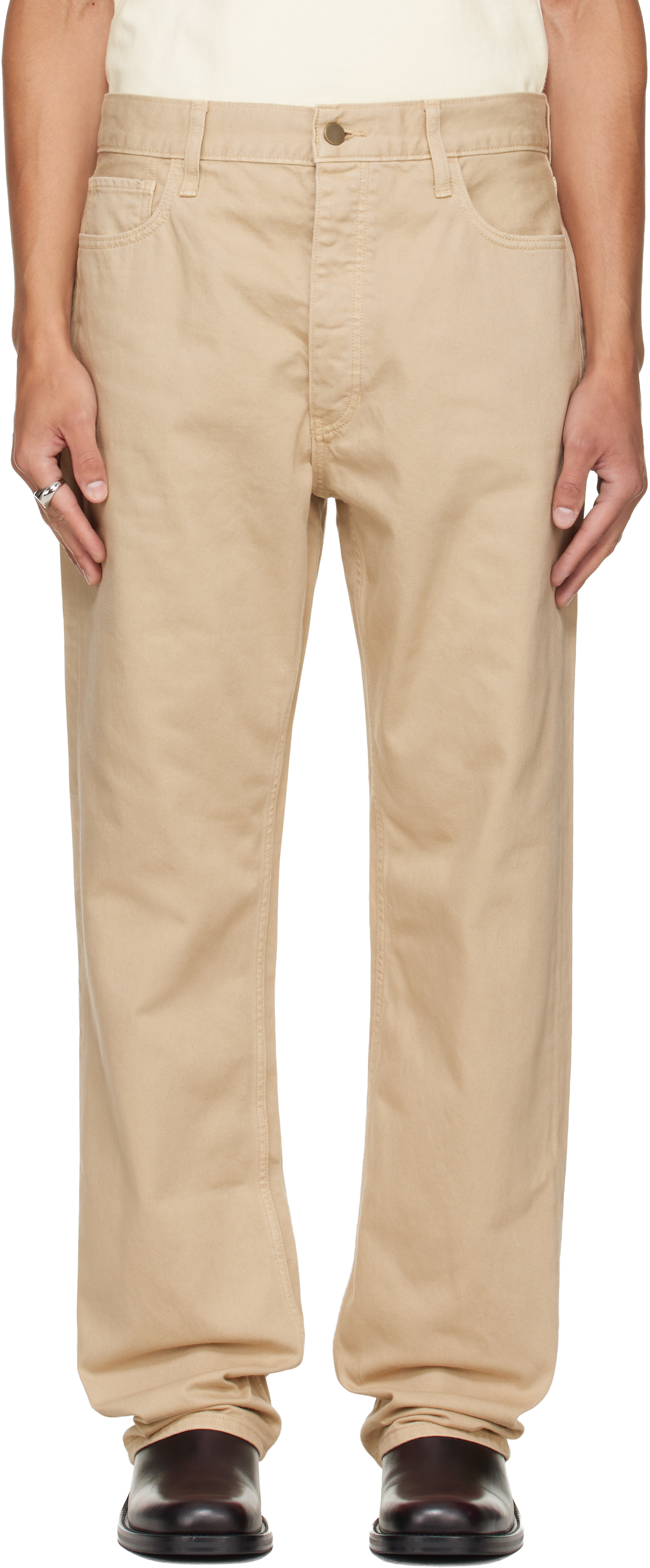 Fear of God ESSENTIALS - Beige 5-Pocket Denim Jeans