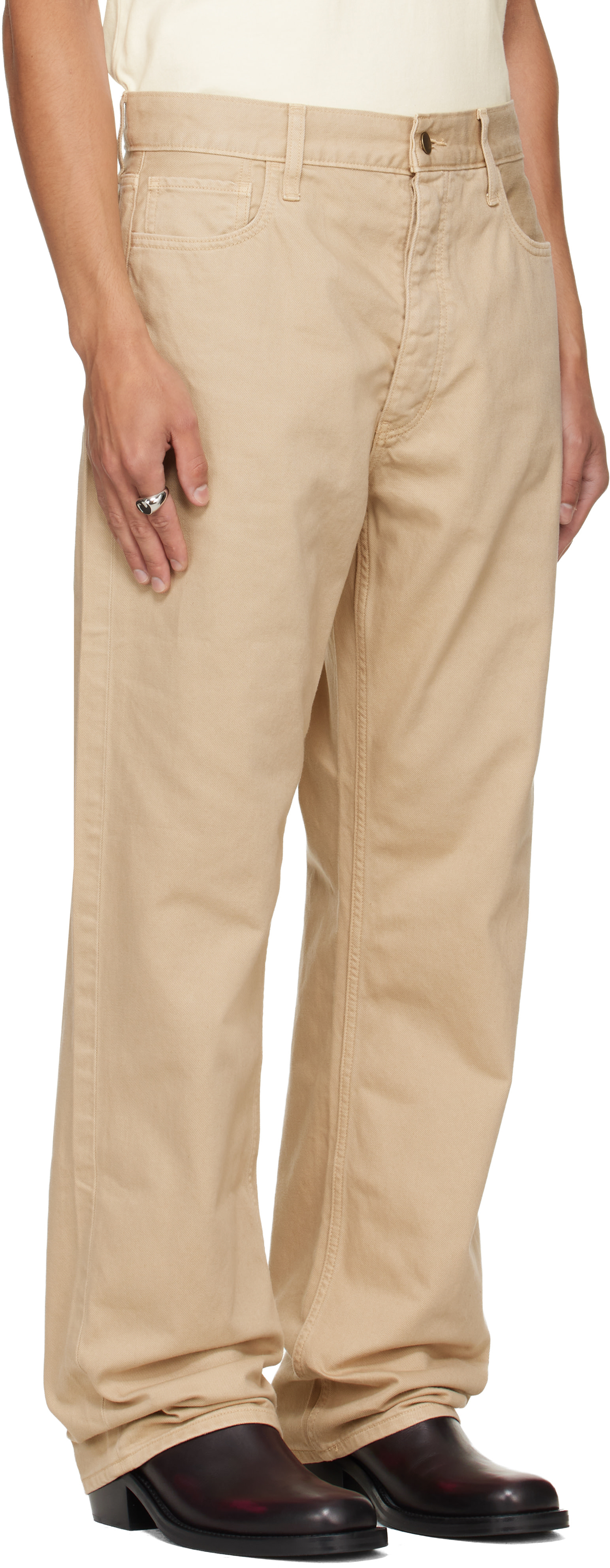 Fear of God ESSENTIALS - Beige 5-Pocket Denim Jeans