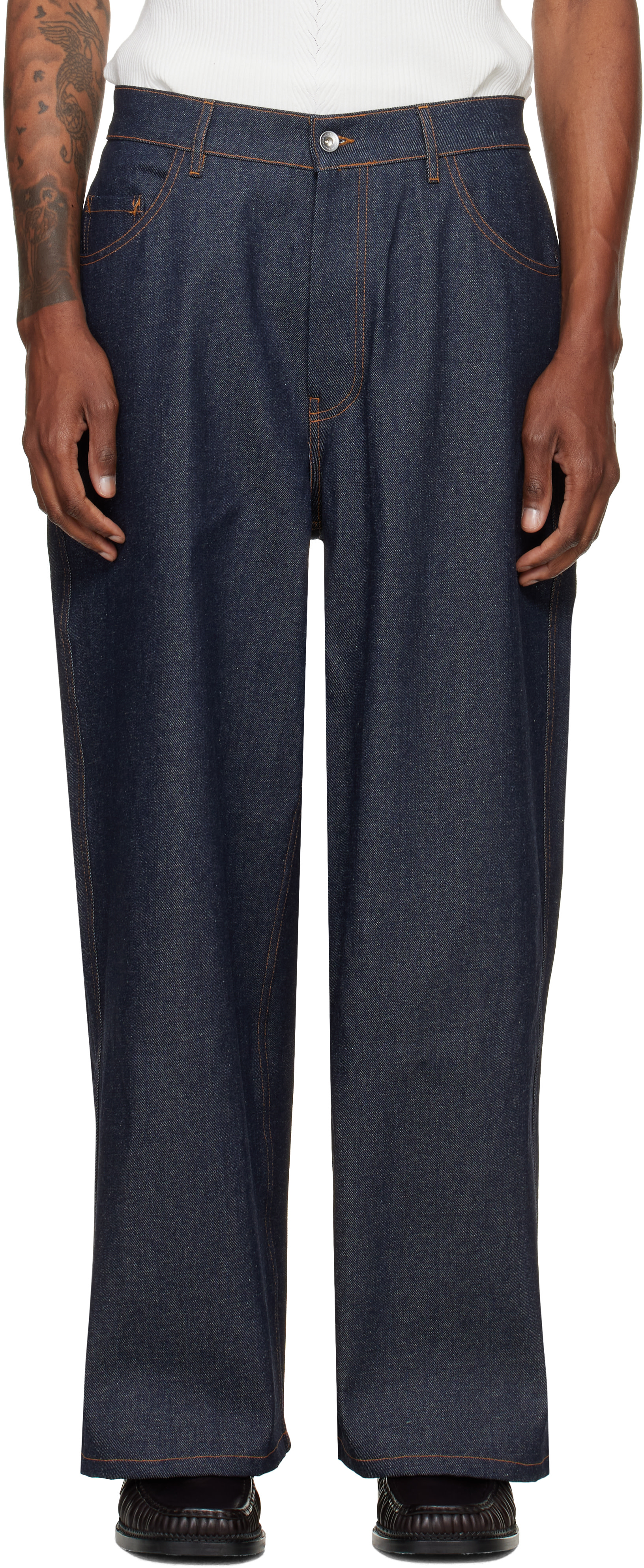 YMC - Jean Replacement bleu marine