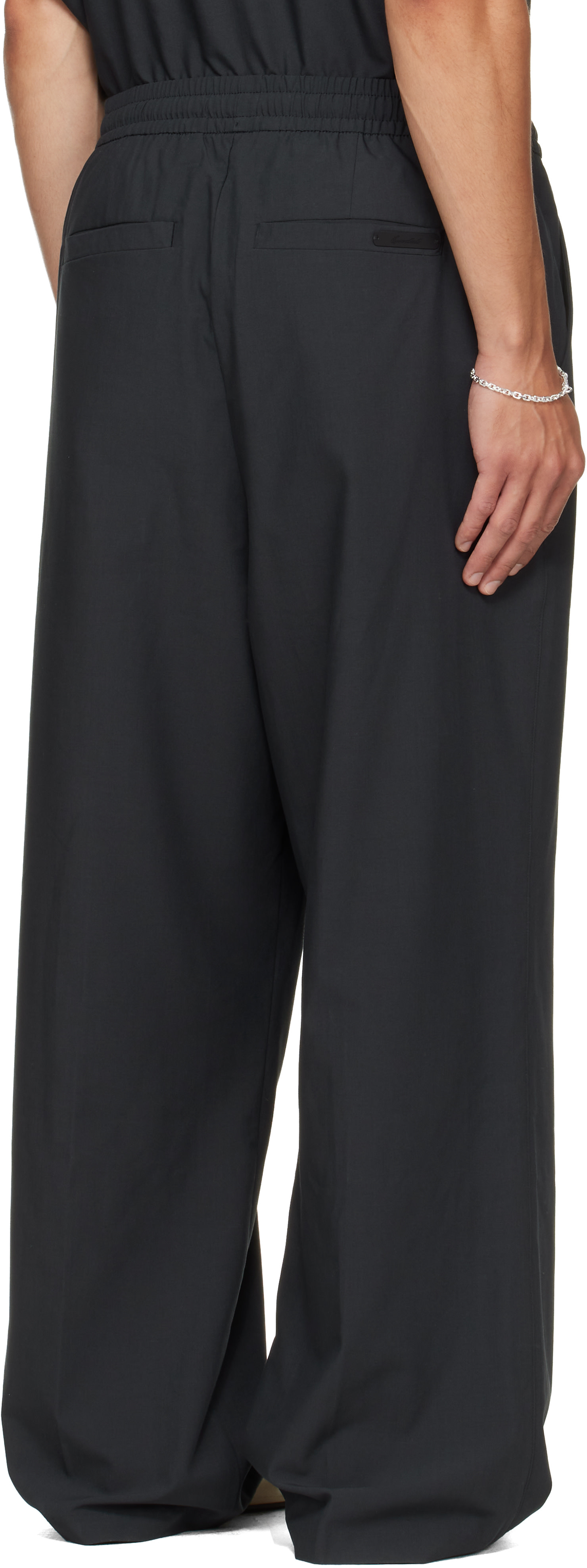 Fear of God ESSENTIALS - Black Pleat Front Drawstring Trousers