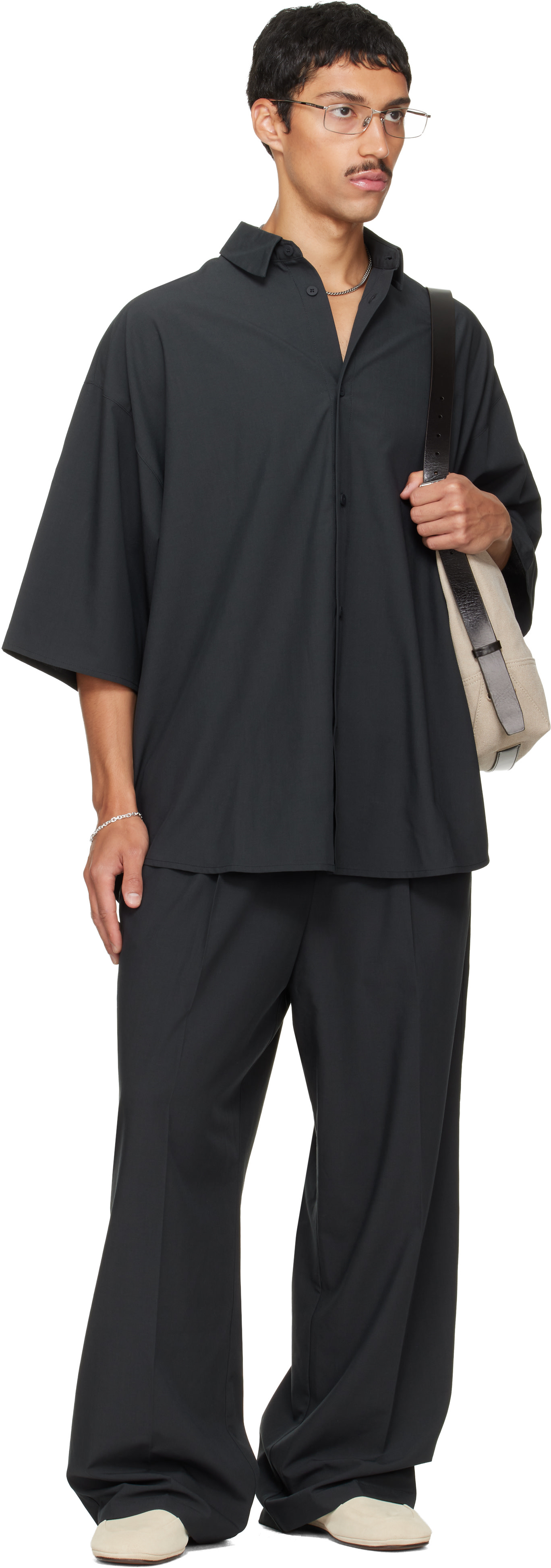 Fear of God ESSENTIALS - Black Pleat Front Drawstring Trousers