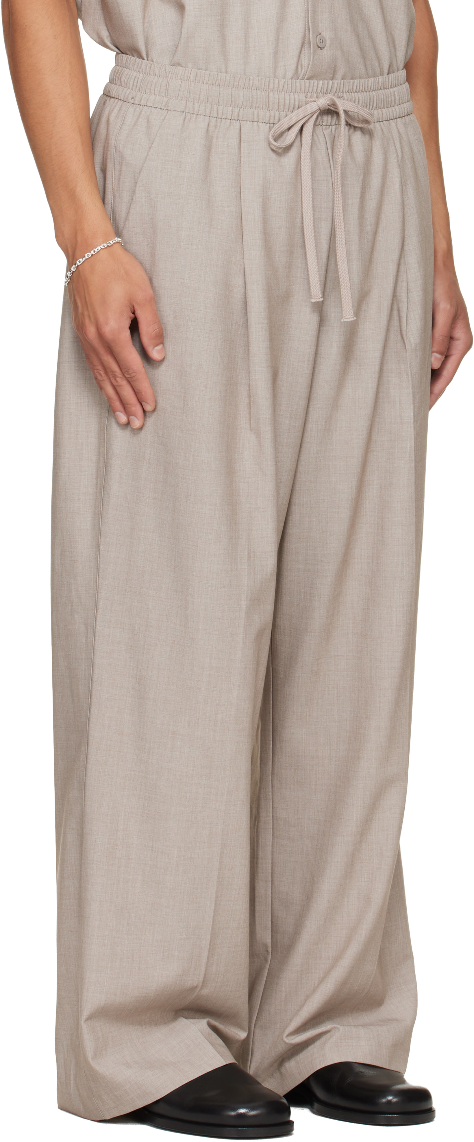 Fear of God ESSENTIALS - Gray Pleat Front Drawstring Trousers