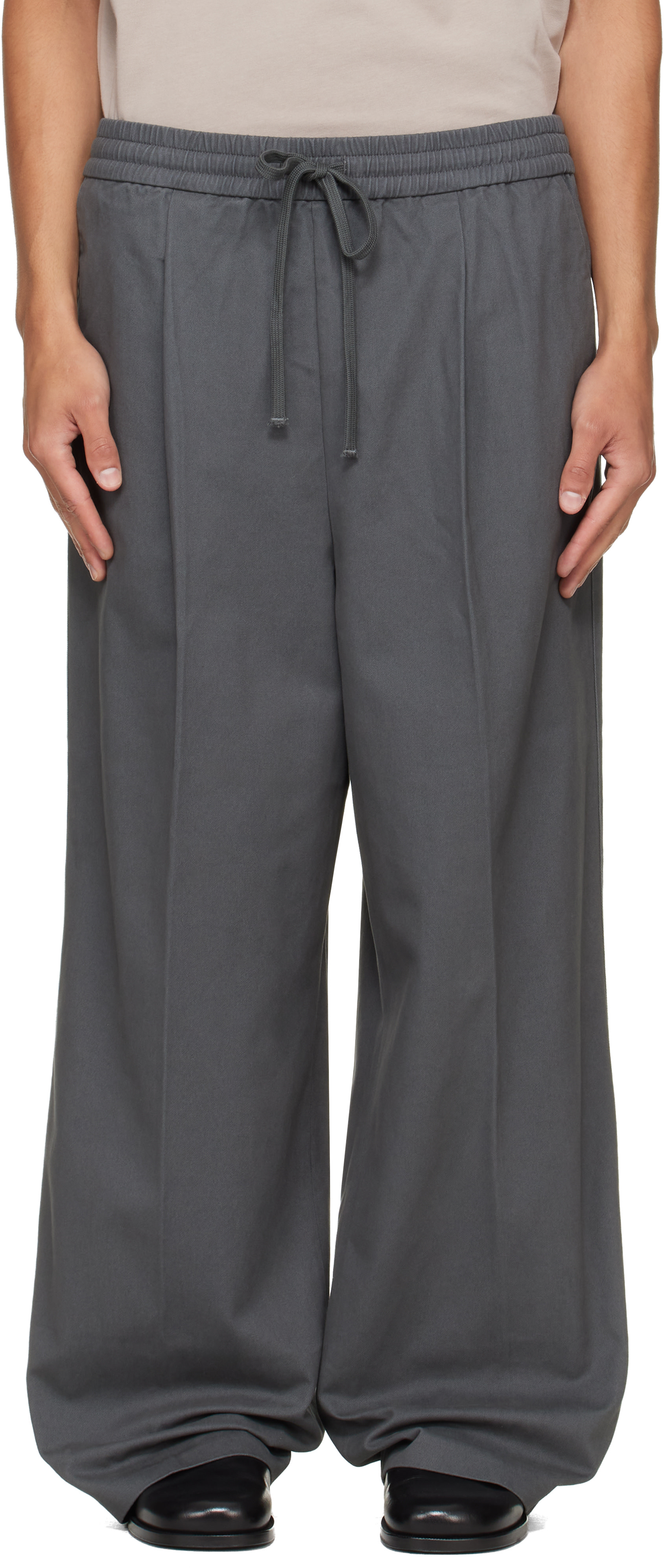 Fear of God ESSENTIALS - Gray Pleat Front Drawstring Trousers