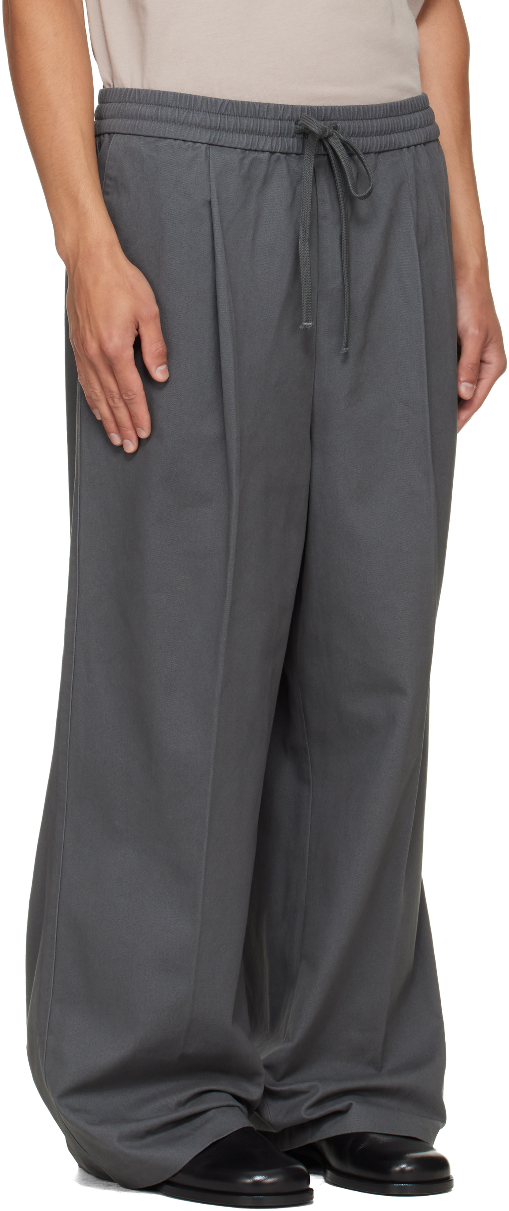 Fear of God ESSENTIALS - Gray Pleat Front Drawstring Trousers