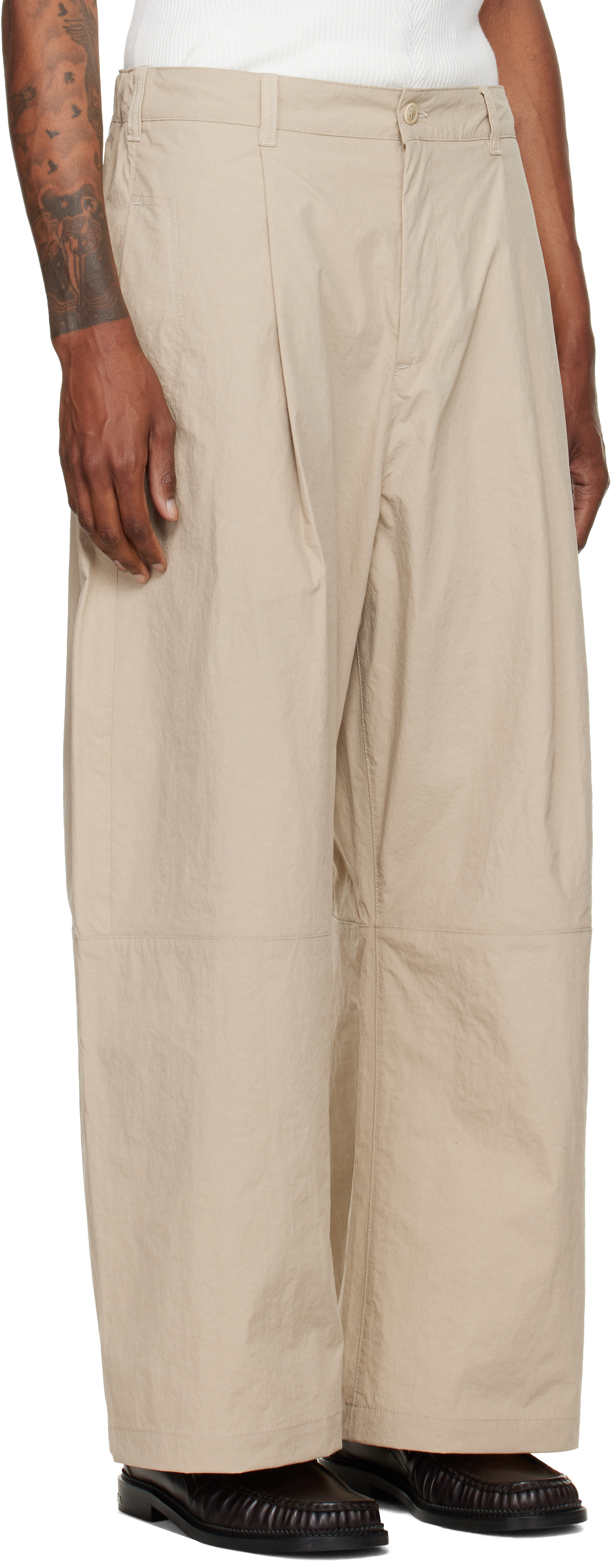 YMC - Beige Drop Out Trousers