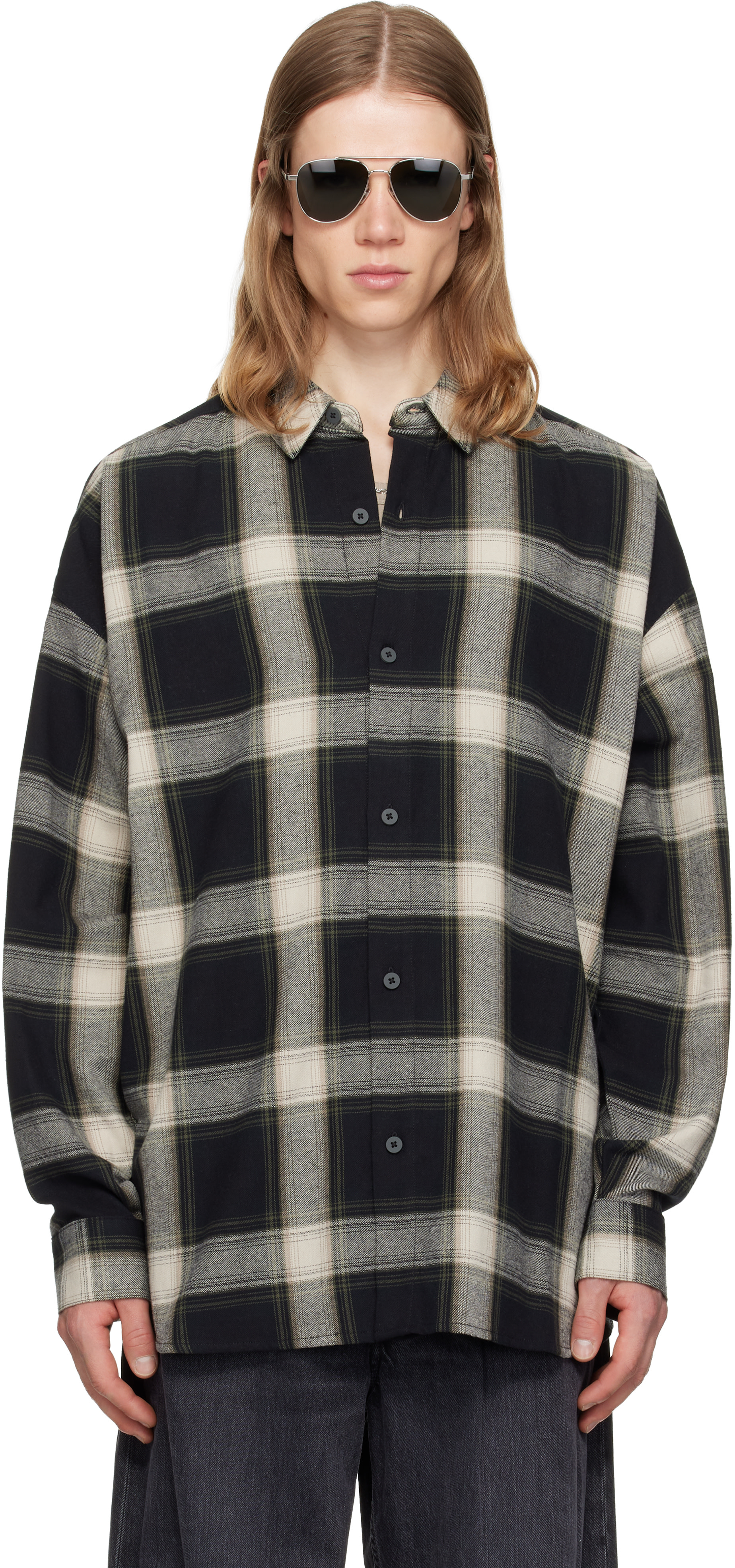 Fear of God ESSENTIALS - Chemise noir et blanc à boutons