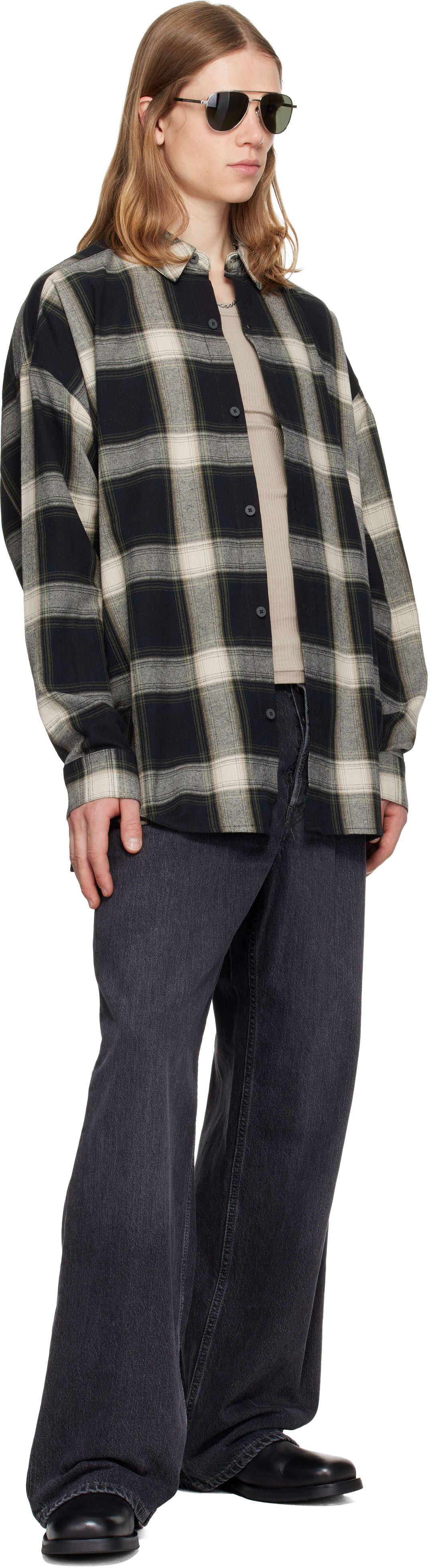 Fear of God ESSENTIALS - Chemise noir et blanc à boutons