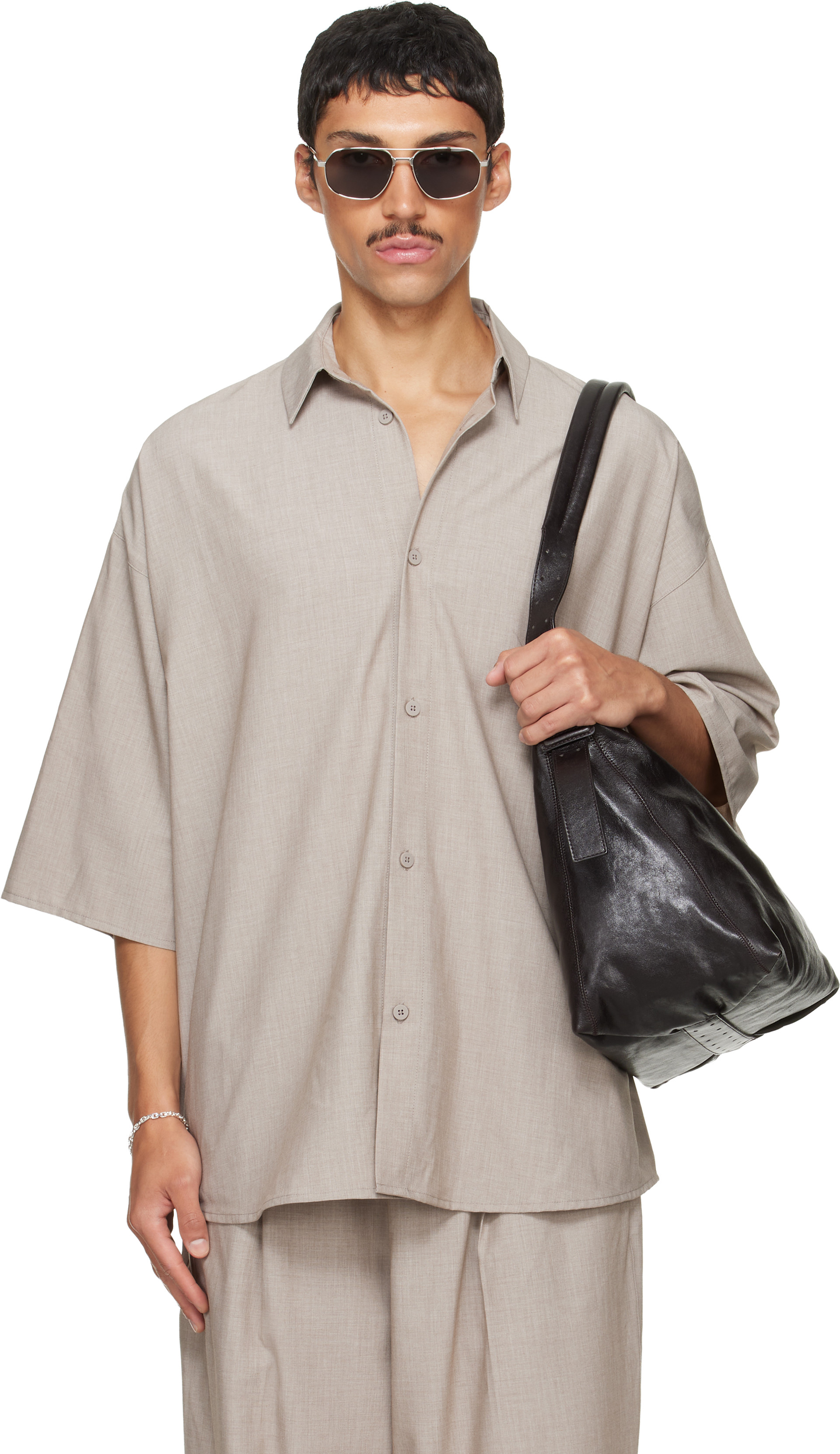 Fear of God ESSENTIALS - Chemise grise à boutons
