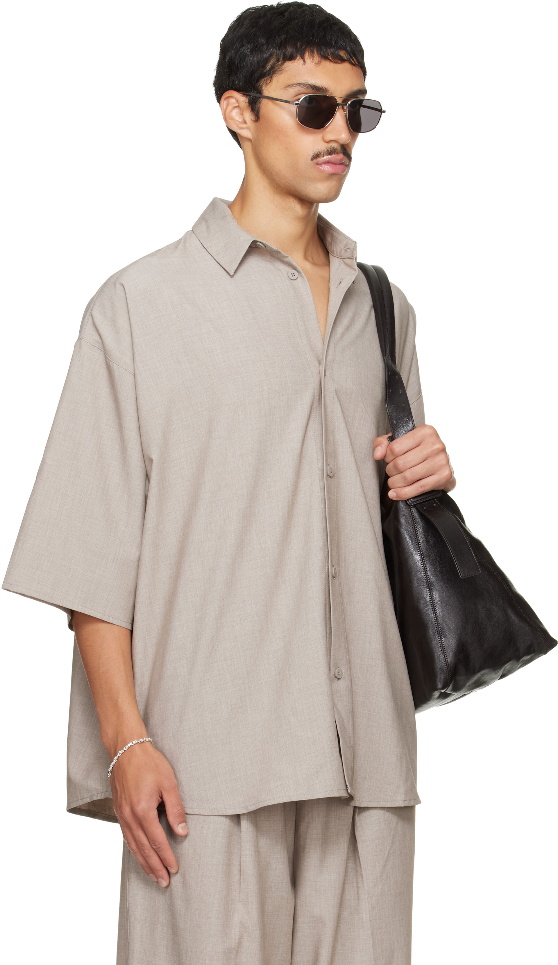 Fear of God ESSENTIALS - Chemise grise à boutons