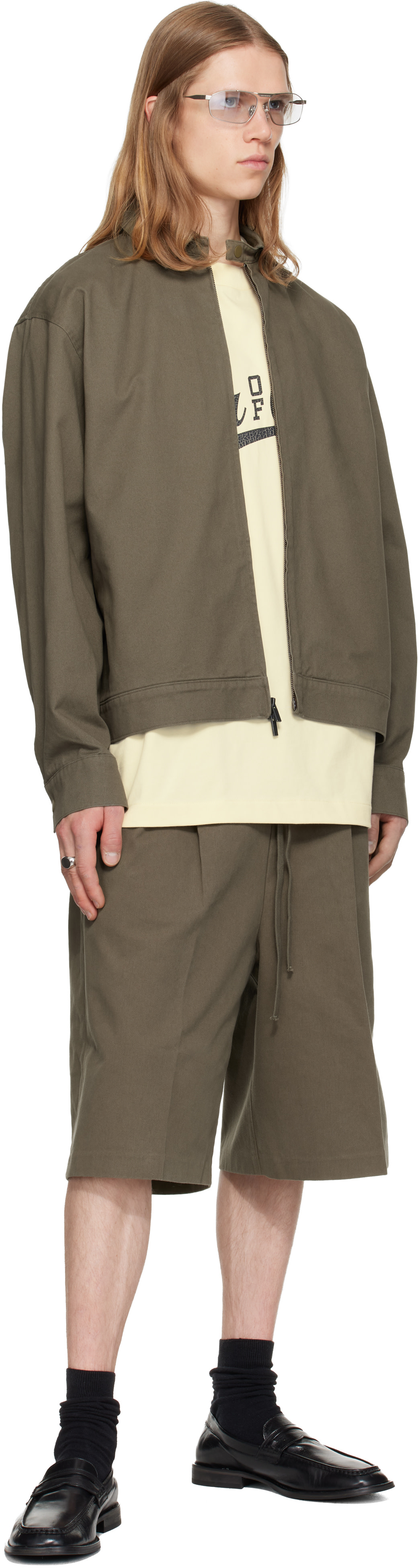 Fear of God ESSENTIALS - Short décontracté kaki à cordon coulissant